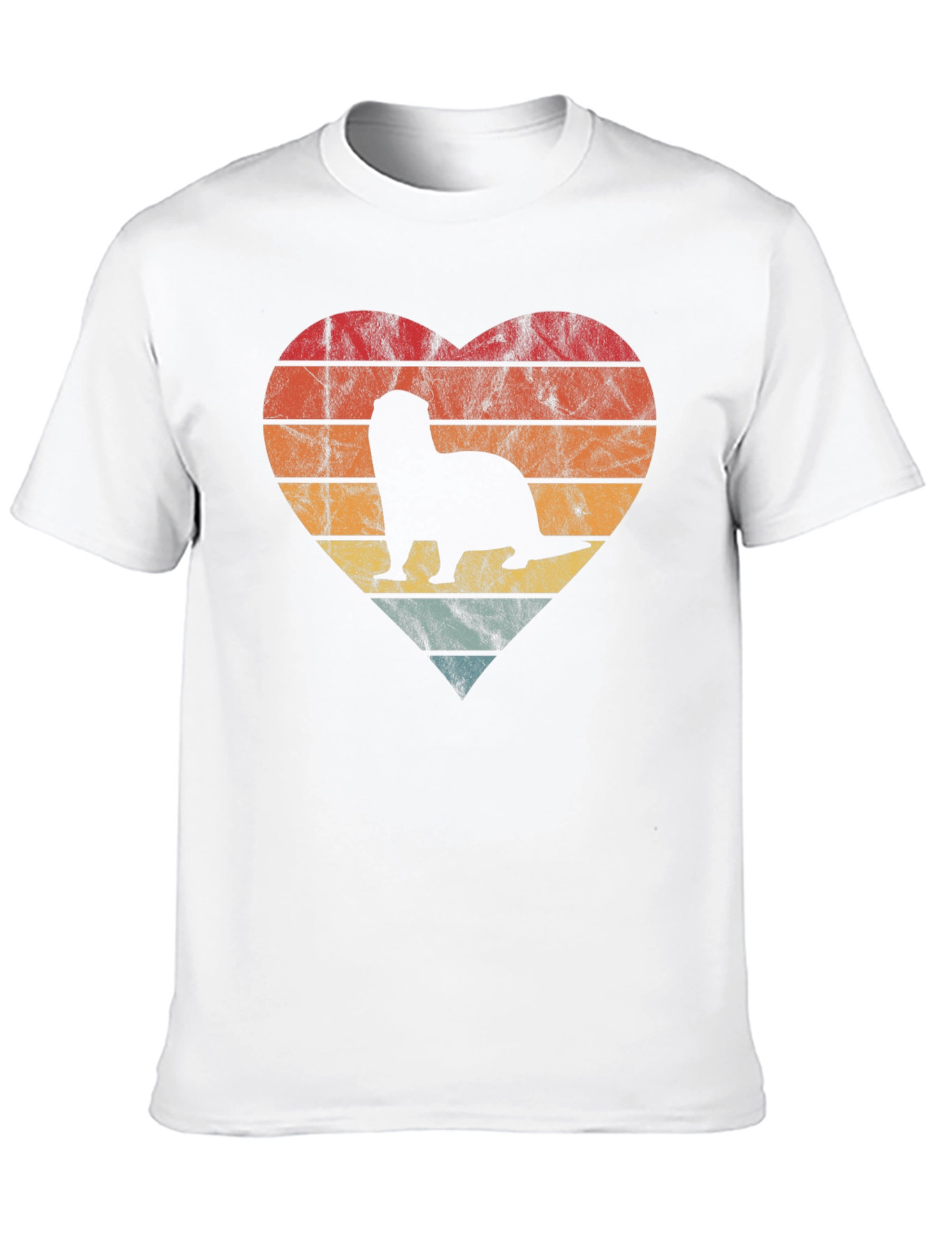 Retro Otter Heart Graphic T-Shirt