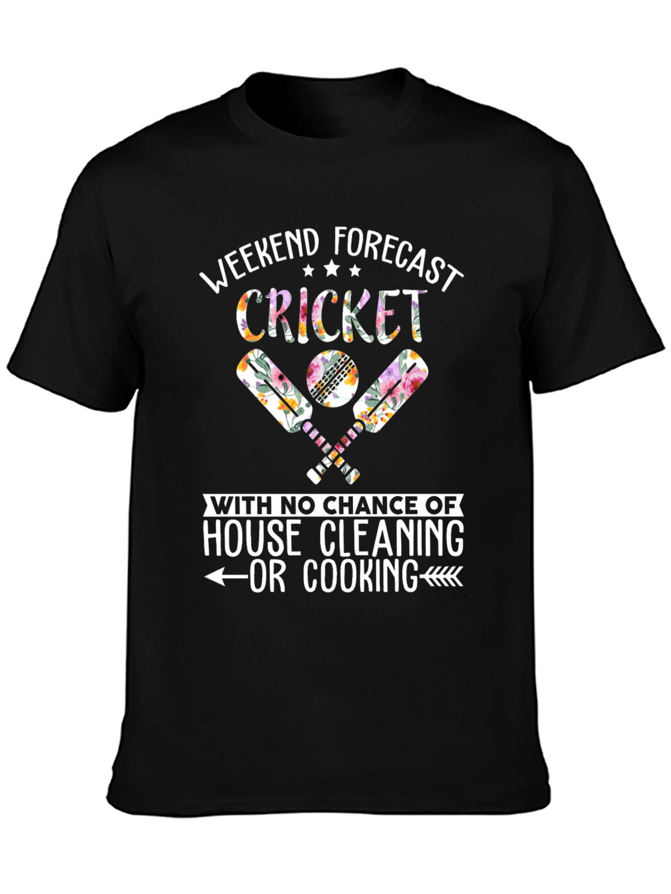 Weekend Cricket Forecast T-Shirt - No Cleaning!