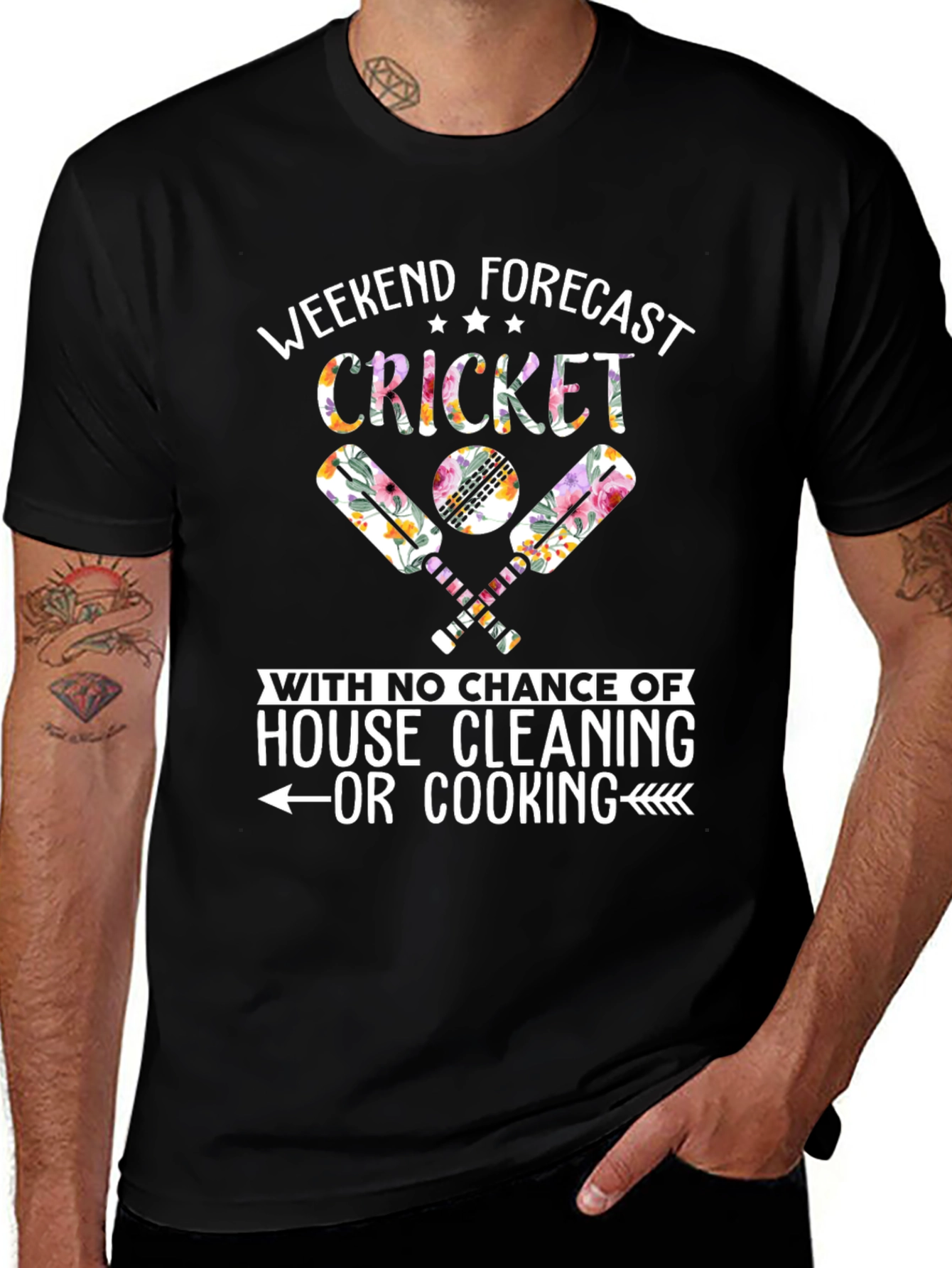 Weekend Cricket Forecast T-Shirt - No Cleaning!