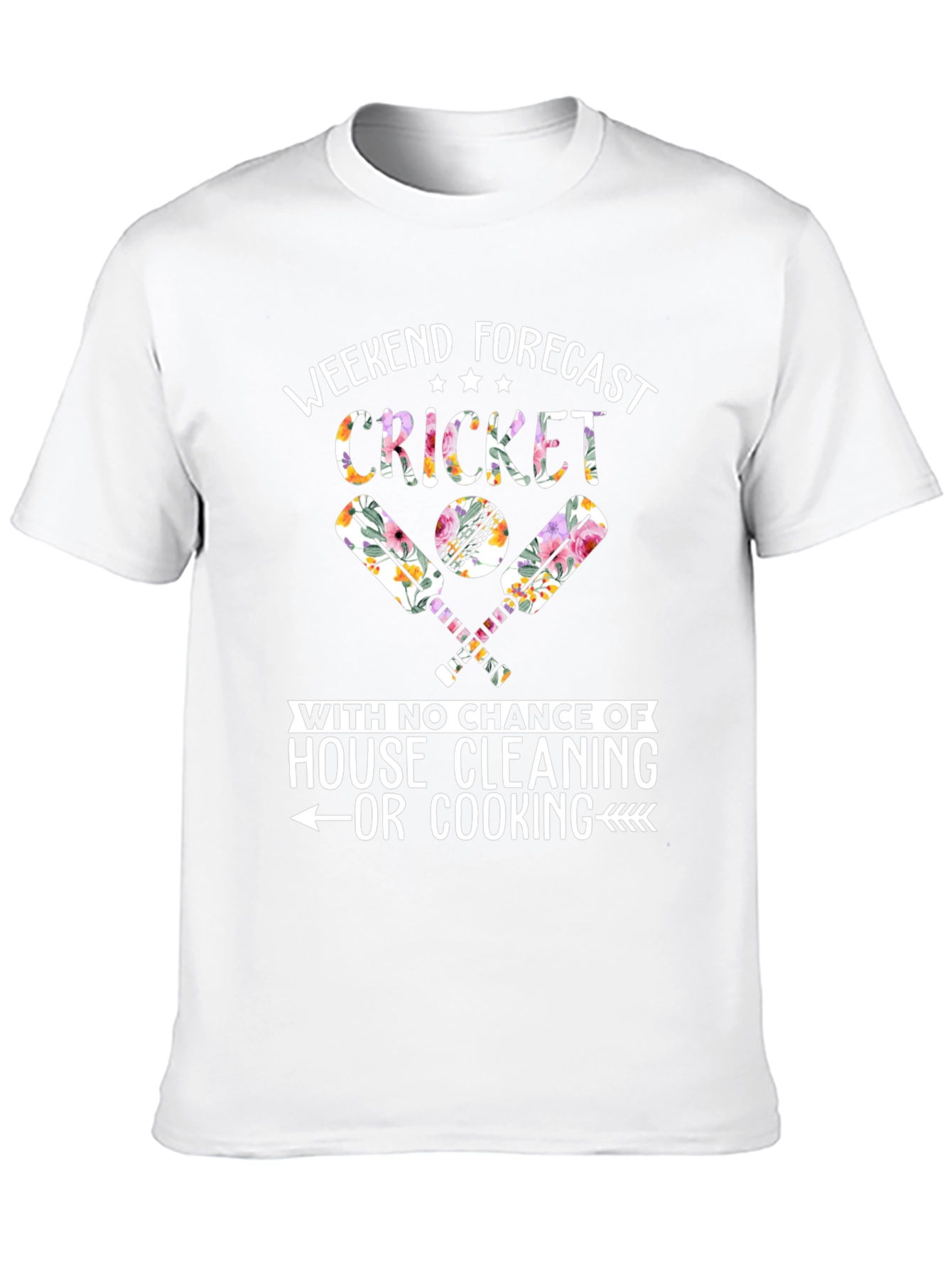 Weekend Cricket Forecast T-Shirt - No Cleaning!