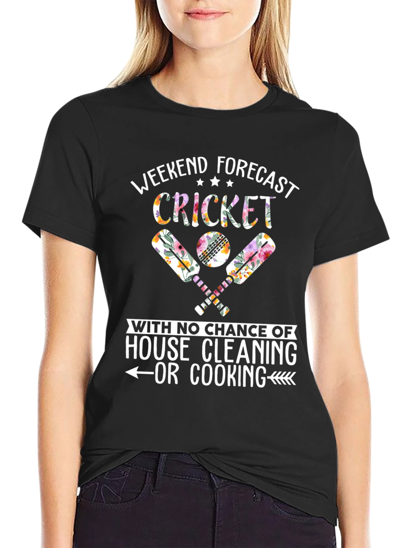 Weekend Cricket Forecast T-Shirt - No Cleaning!