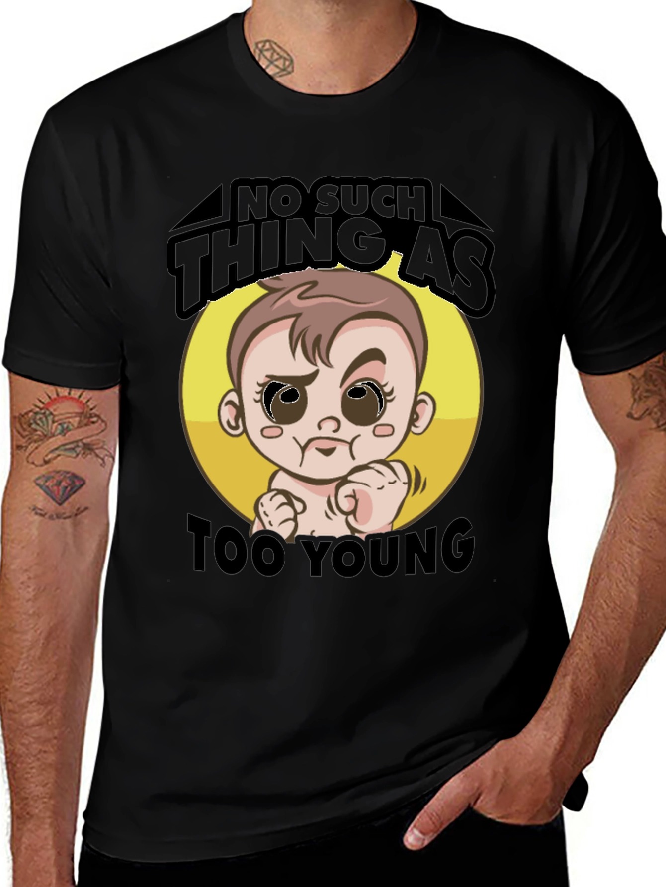 Funny Too Young Baby Graphic T-Shirt