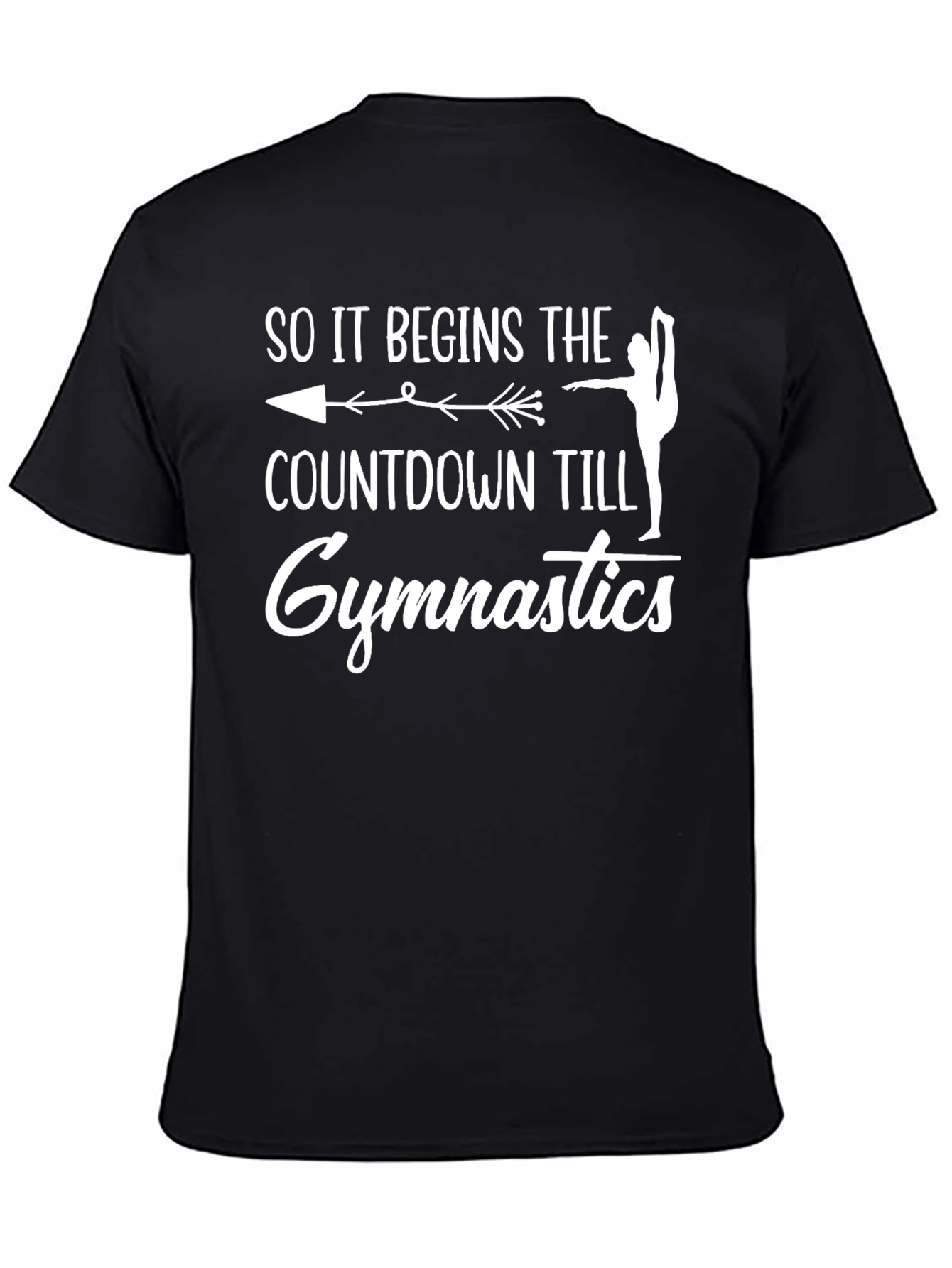Gymnastics Countdown T-Shirt Black Cotton Unisex