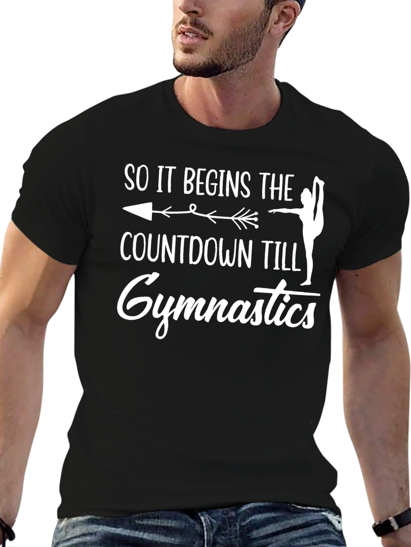 Gymnastics Countdown T-Shirt Black Cotton Unisex