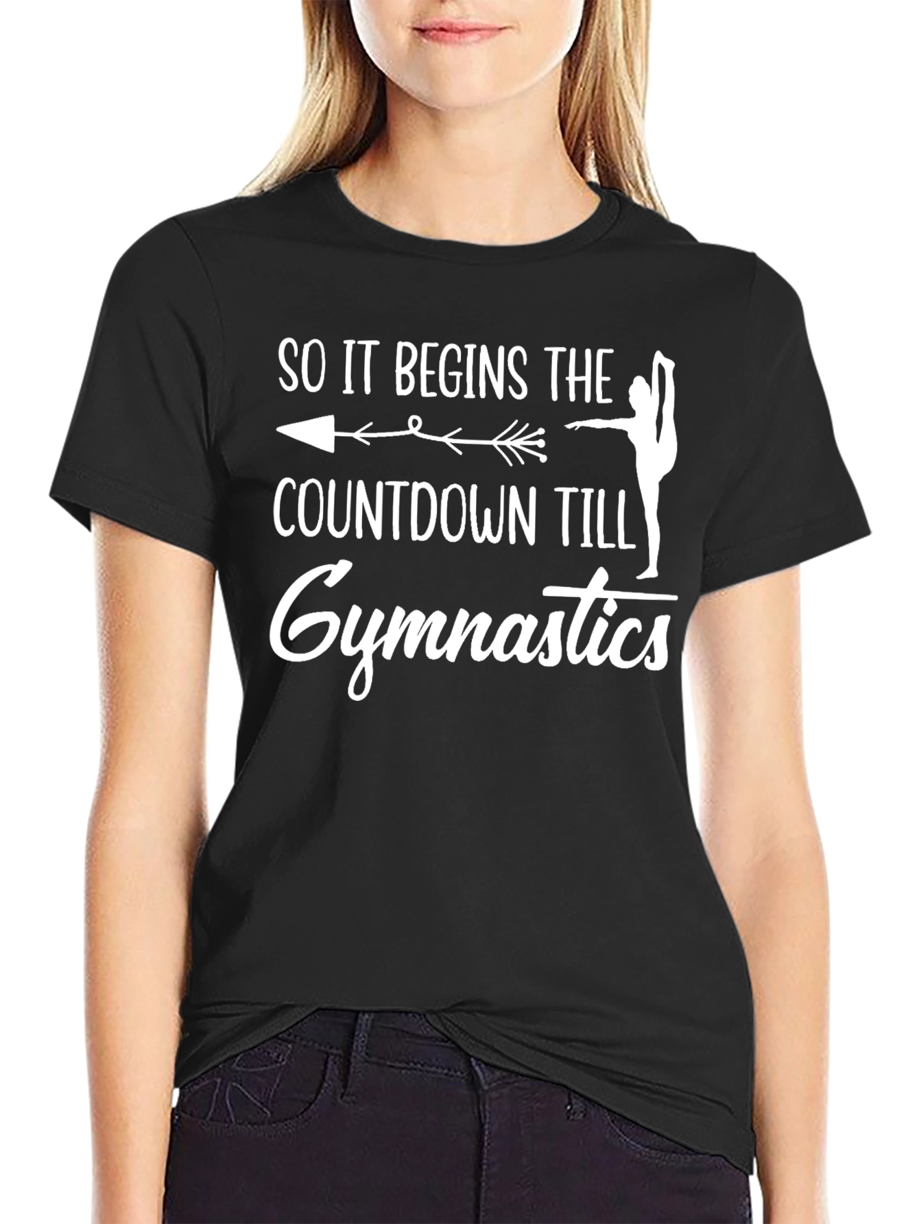 Gymnastics Countdown T-Shirt Black Cotton Unisex