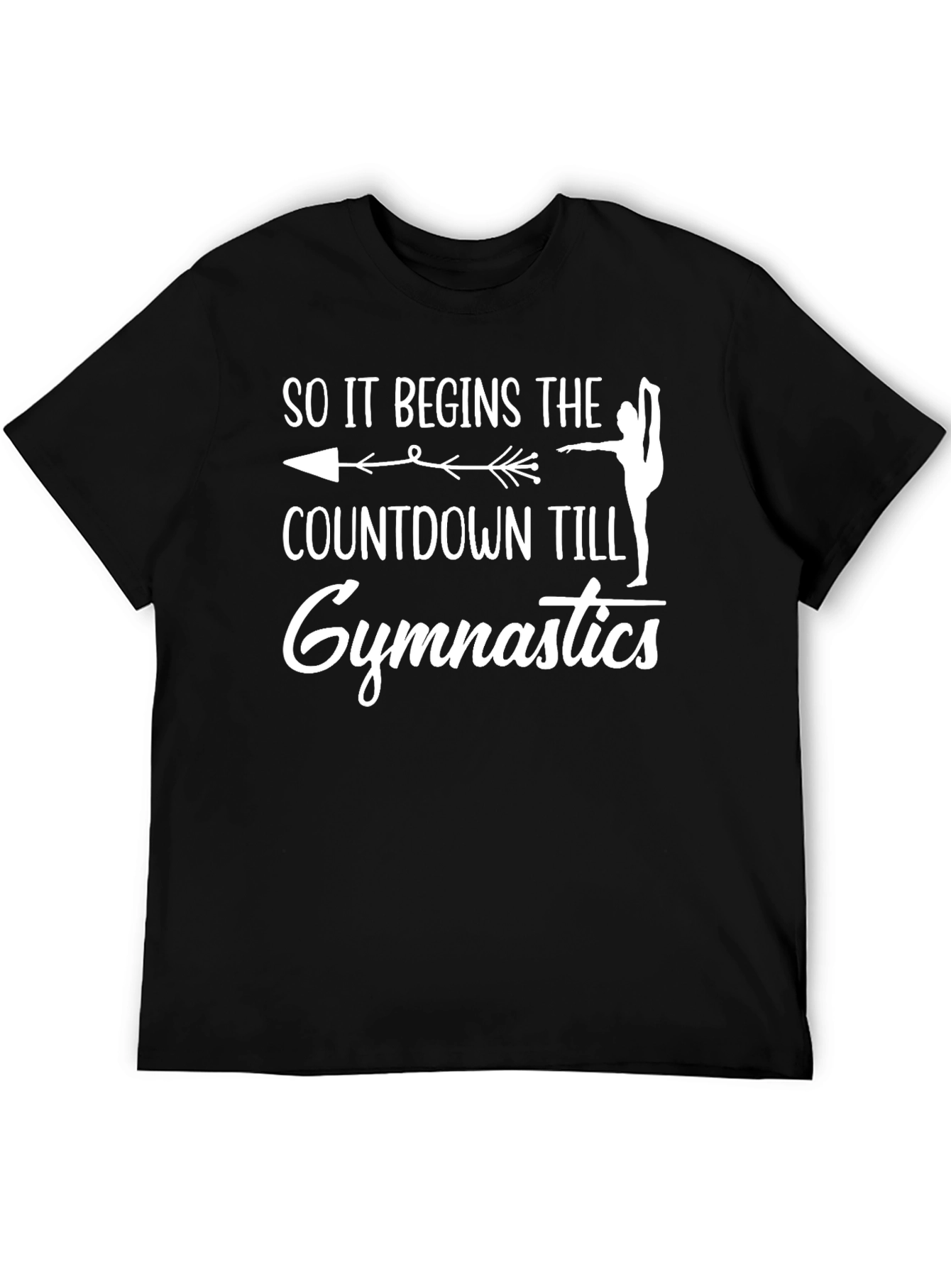 Gymnastics Countdown T-Shirt Black Cotton Unisex