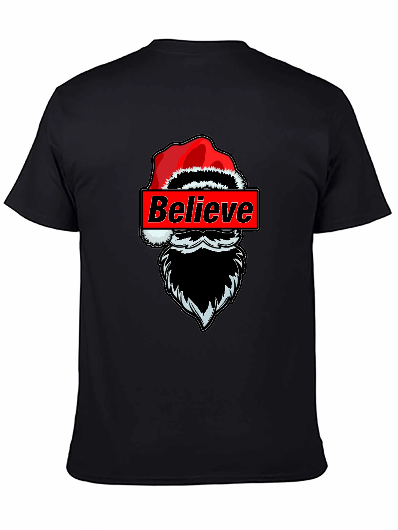 Believe Santa Graphic T-Shirt - Holiday Festive Tee