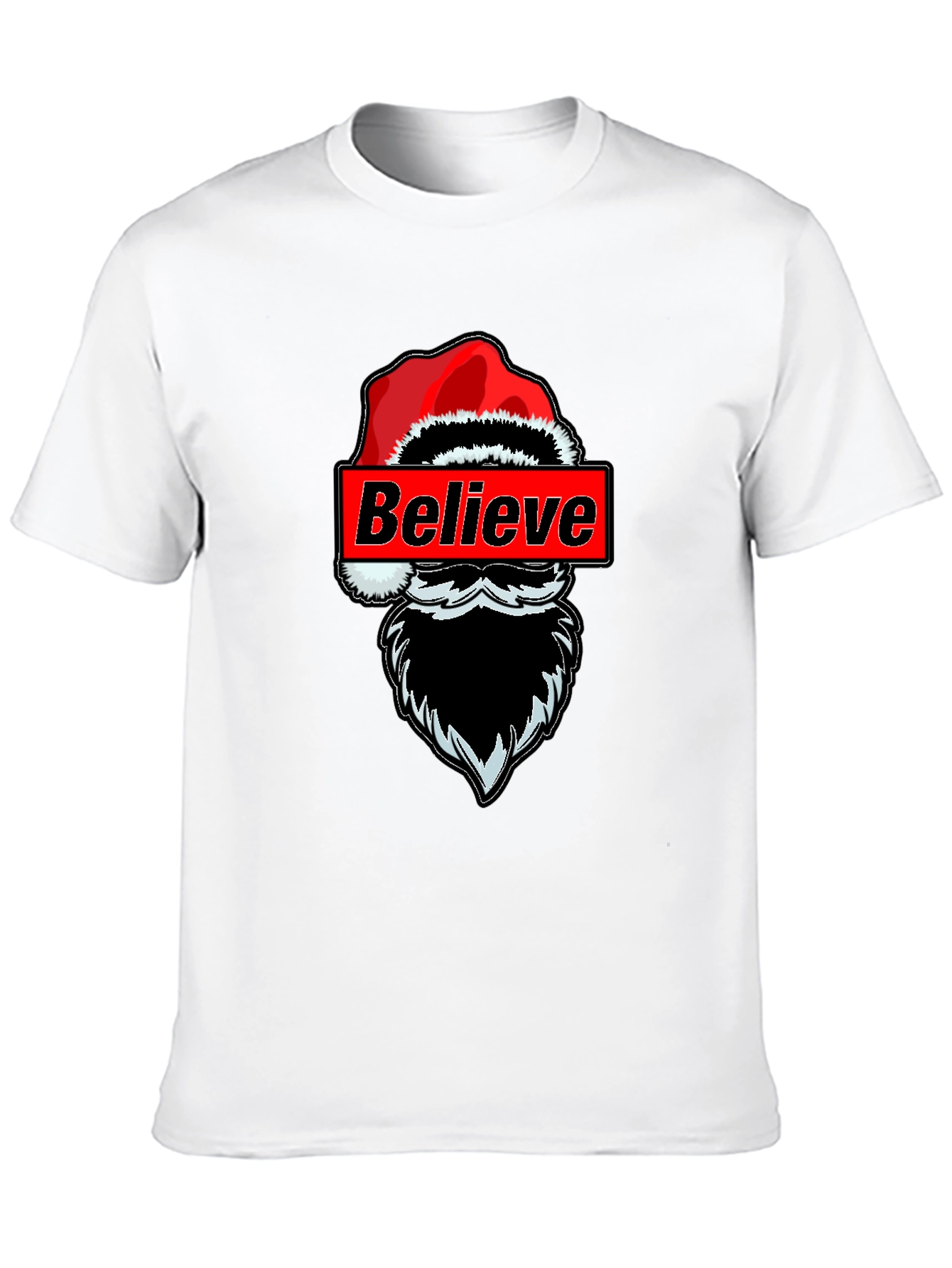 Believe Santa Graphic T-Shirt - Holiday Festive Tee