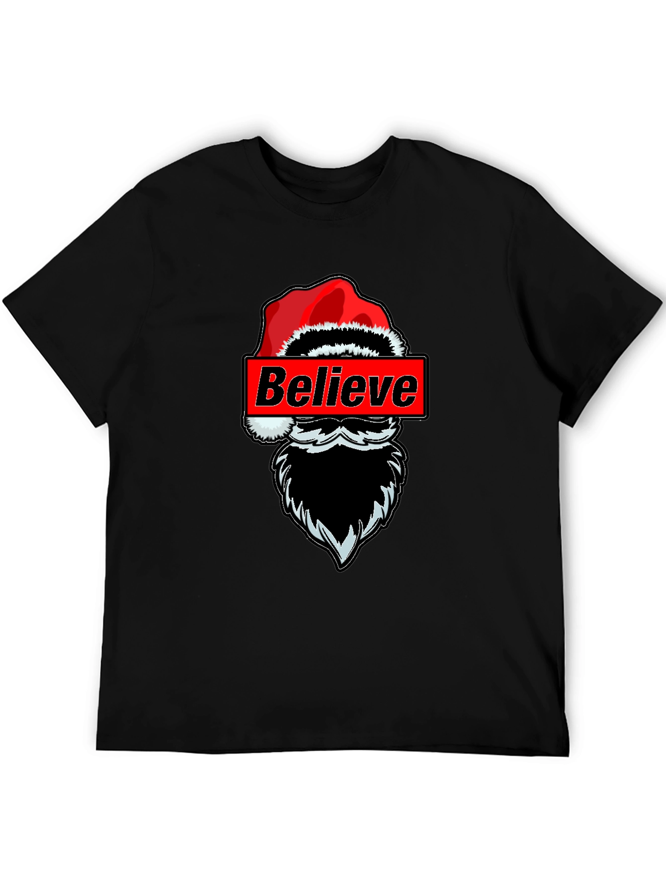 Believe Santa Graphic T-Shirt - Holiday Festive Tee