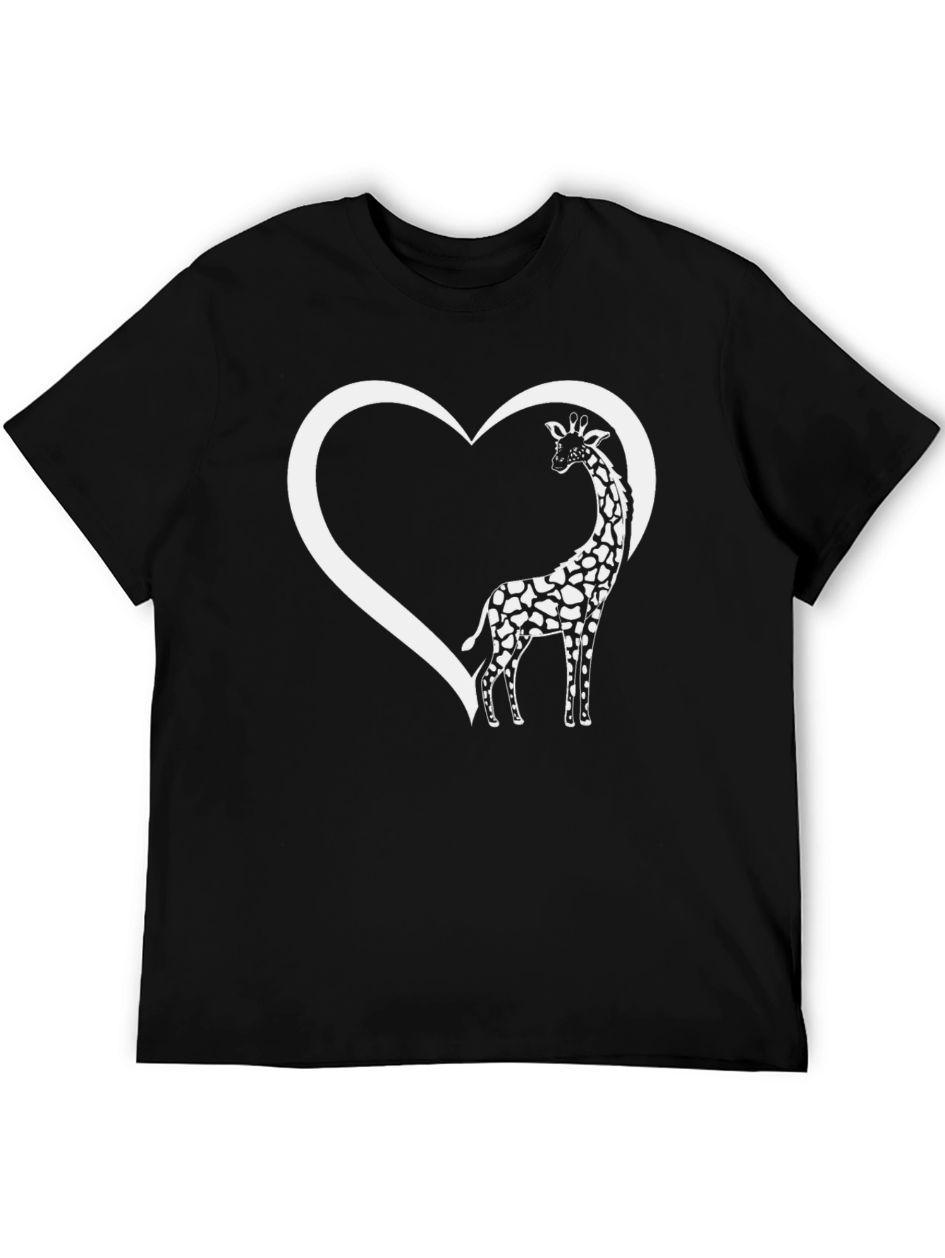 Giraffe Heart T-Shirt - Black Graphic Tee
