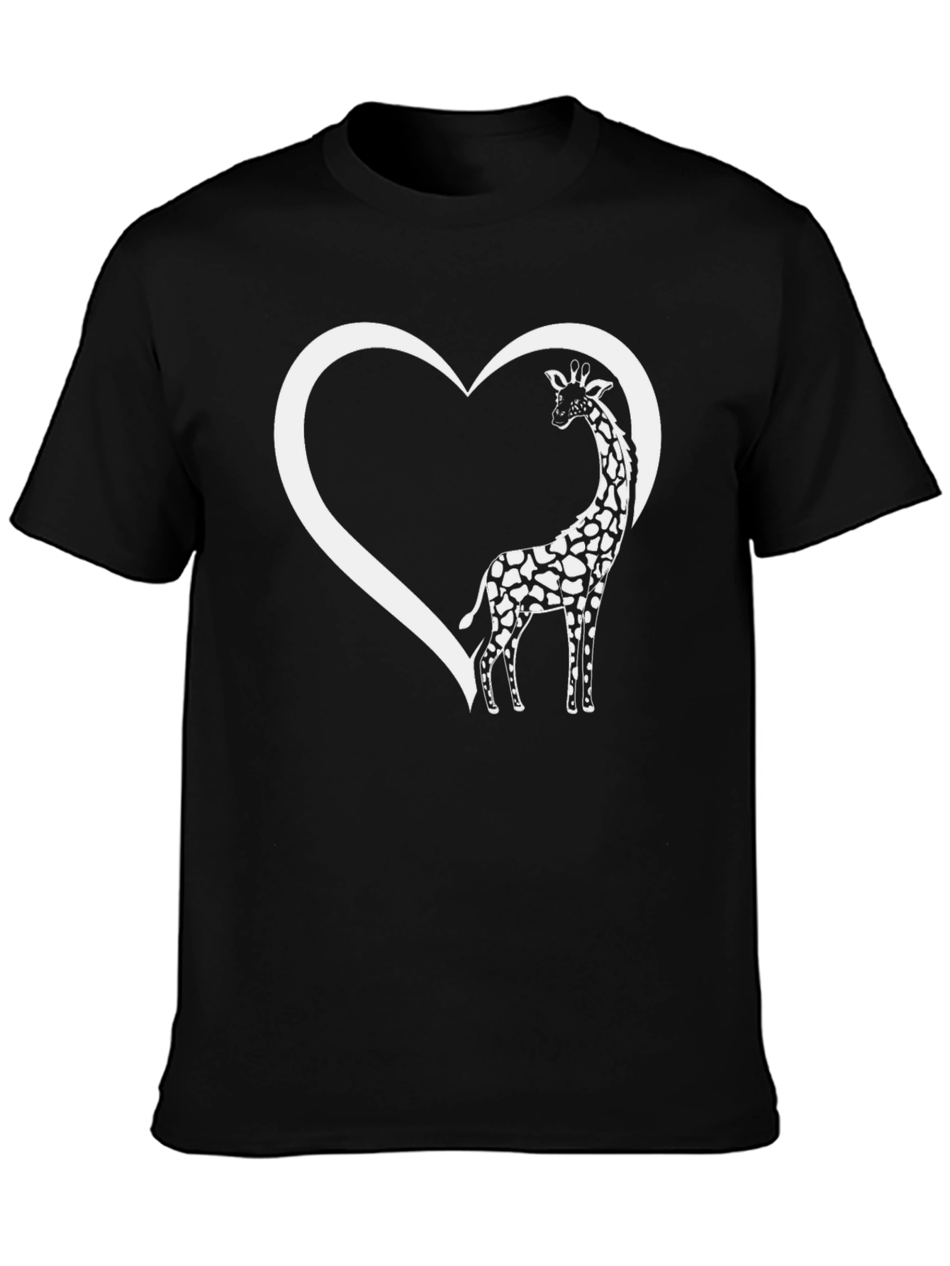 Giraffe Heart T-Shirt - Black Graphic Tee