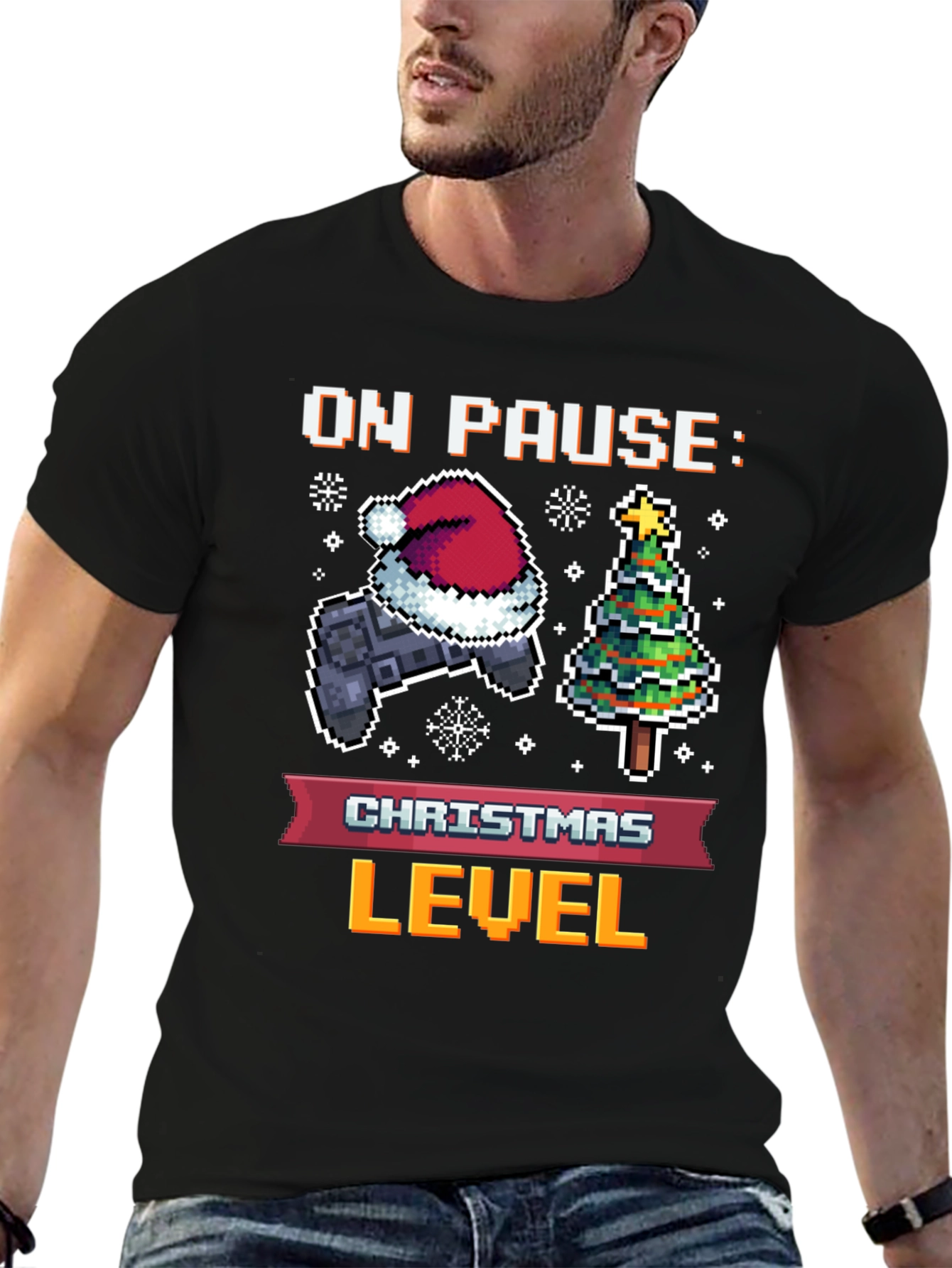 On Pause: Christmas Level Gamer Tee