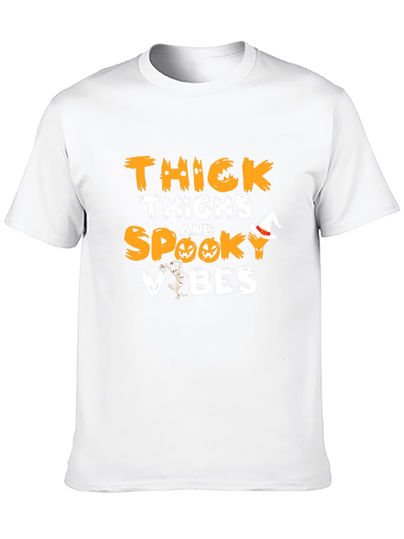 Thick Thighs & Spooky Vibes Halloween T-Shirt