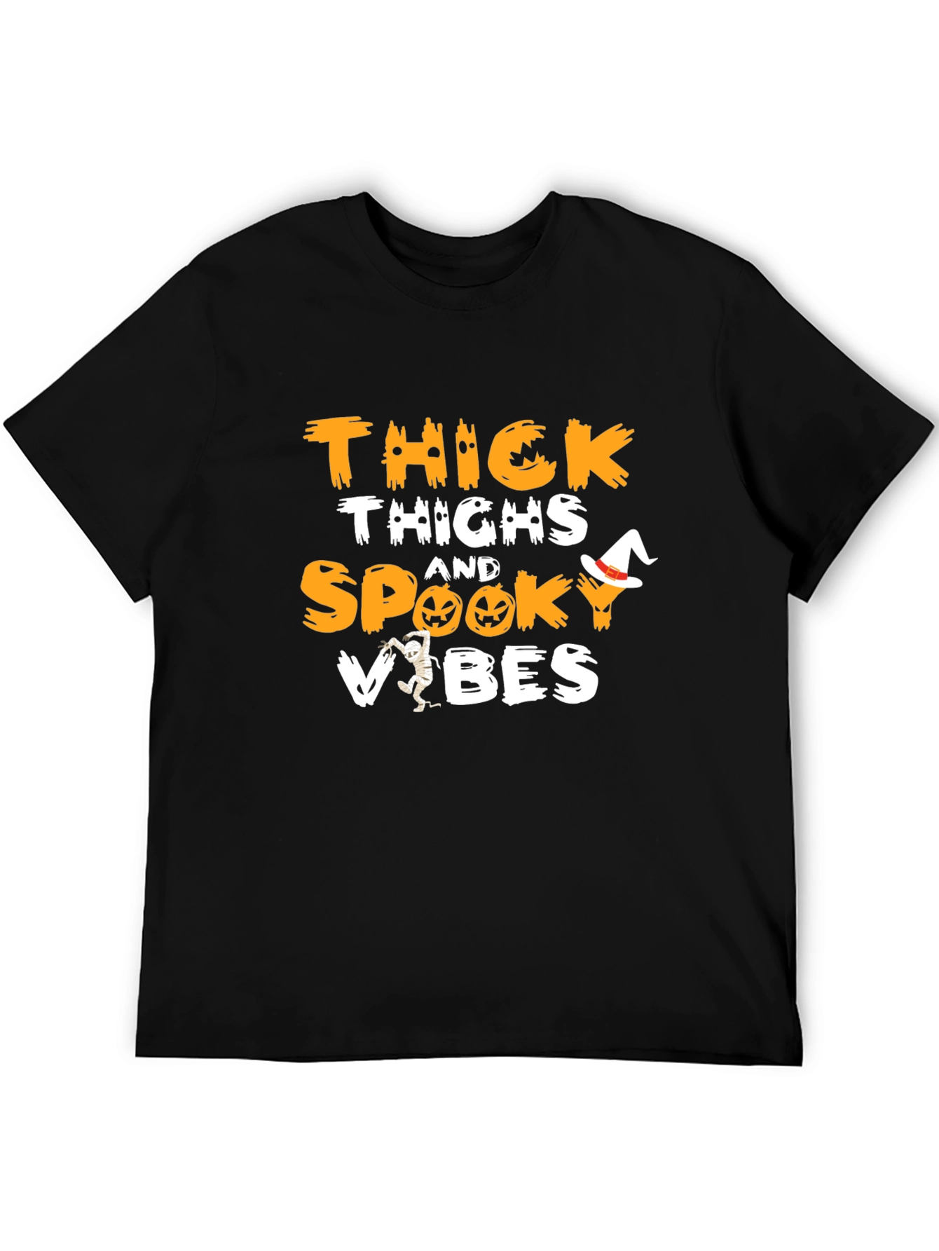 Thick Thighs & Spooky Vibes Halloween T-Shirt