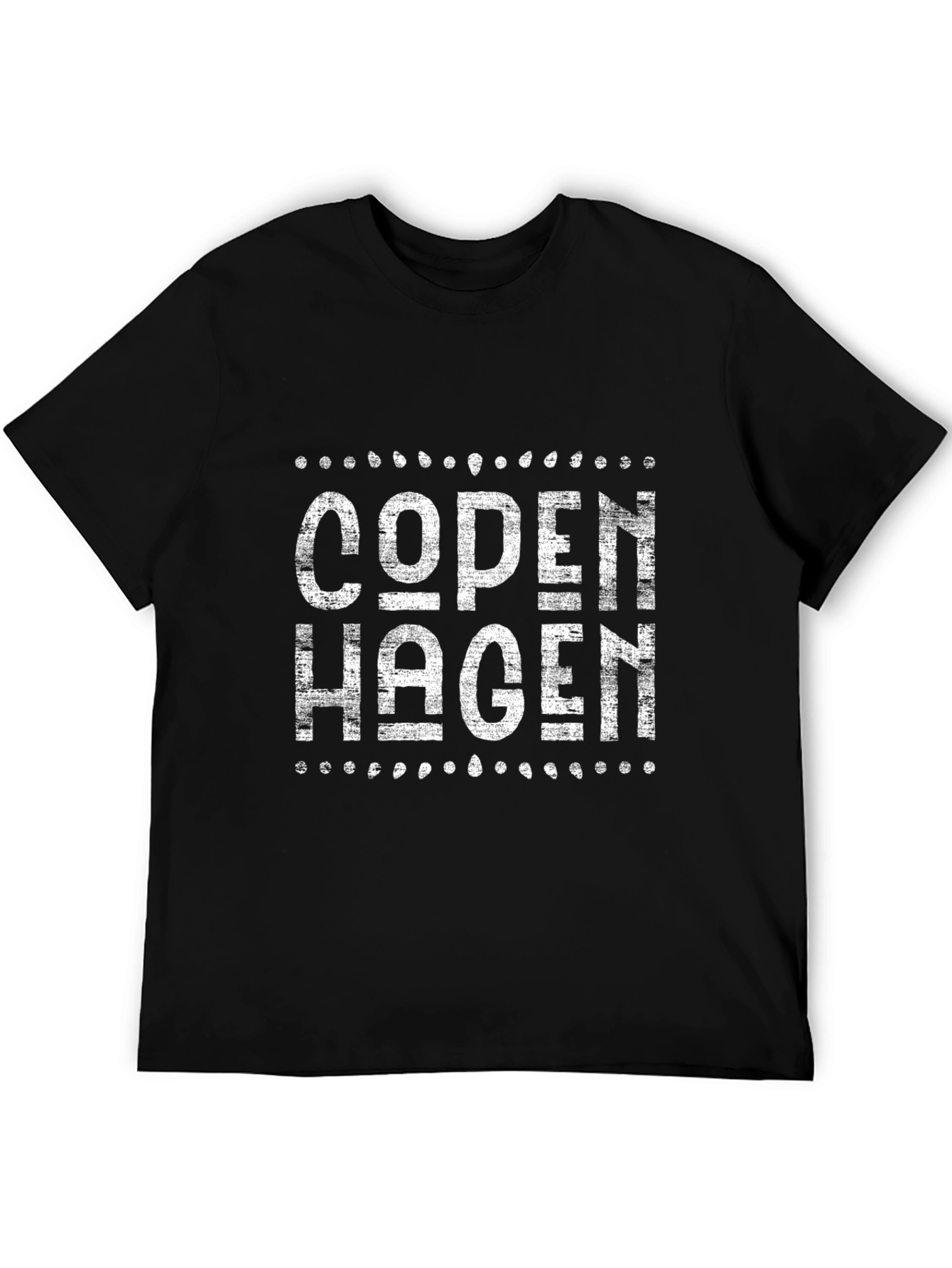 Copenhagen Graphic Tee - Distressed Design Black Shirt