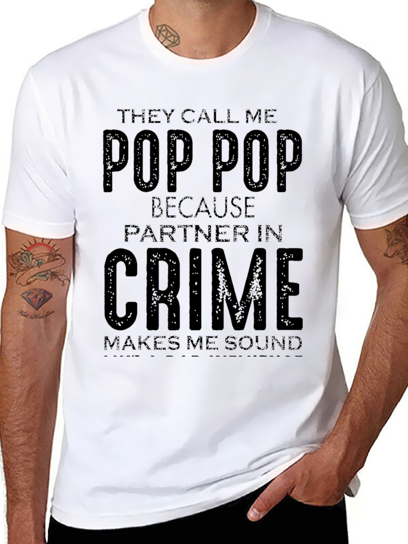 Pop Pop Partner in Crime Graphic T-Shirt