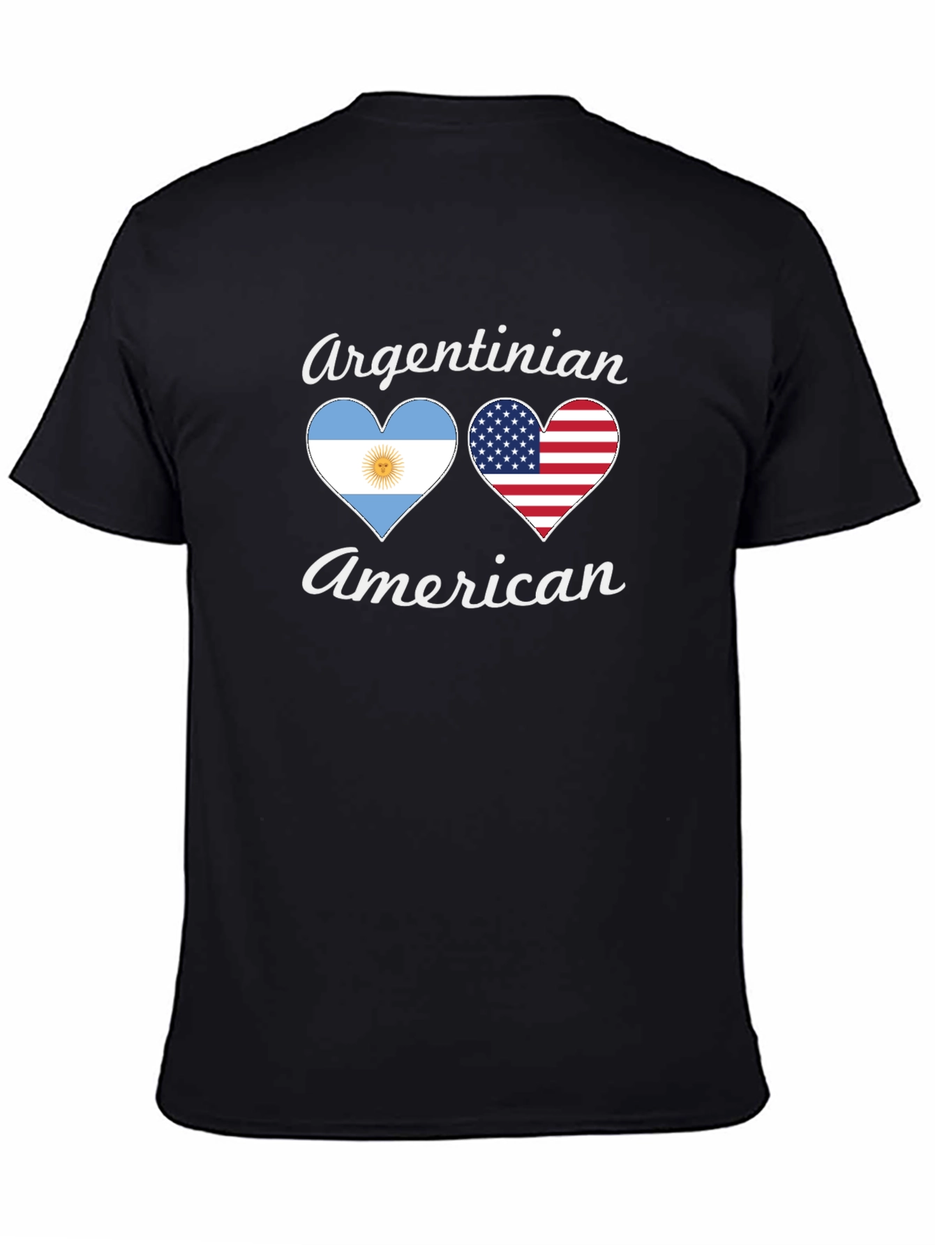 Argentinian American Flag Heart Graphic T-Shirt