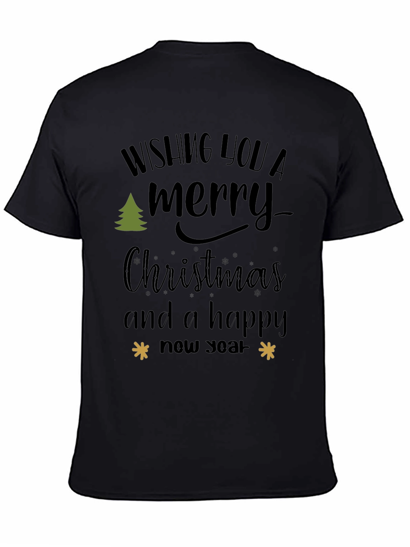 Merry Christmas and Happy New Year Black T-Shirt