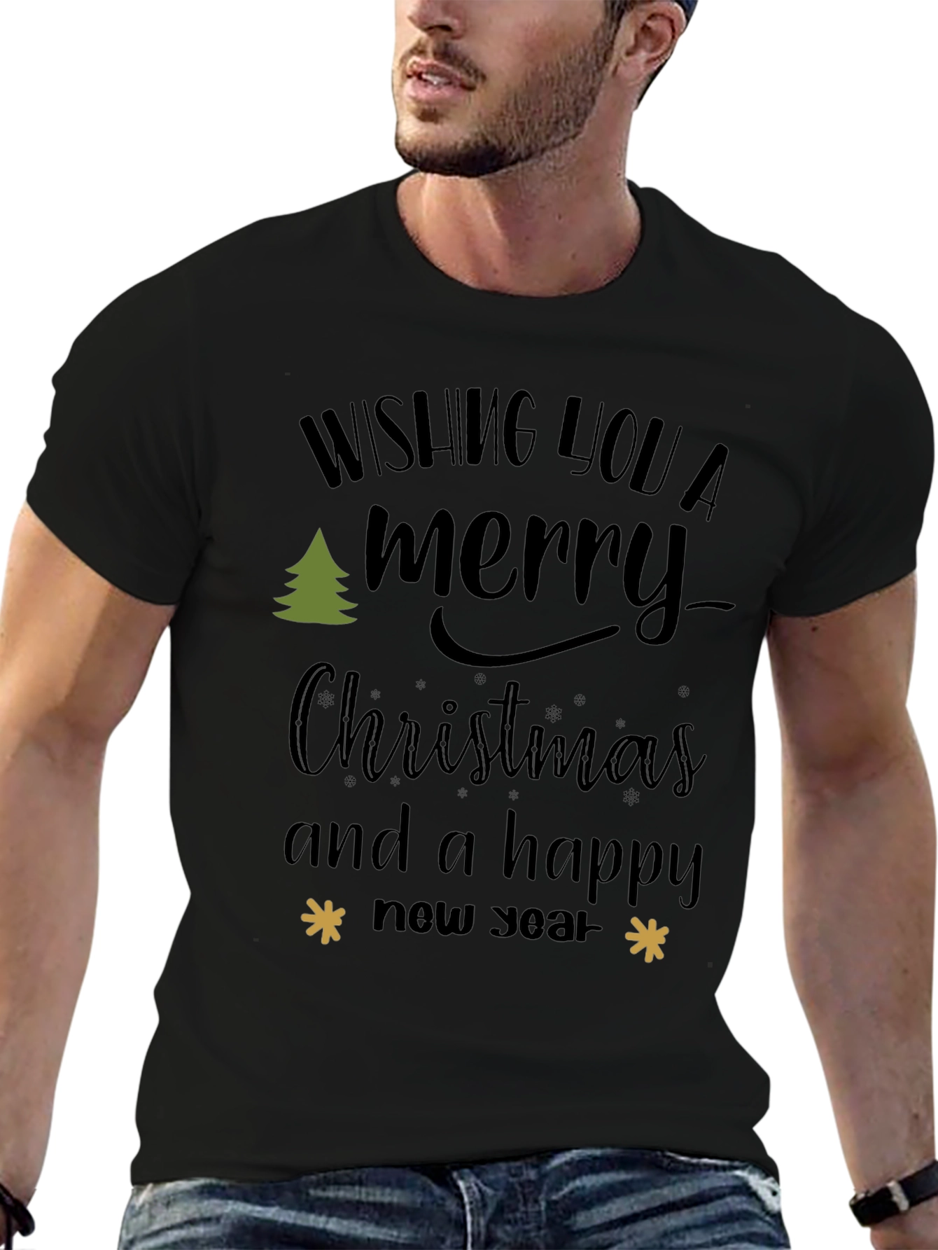 Merry Christmas and Happy New Year Black T-Shirt