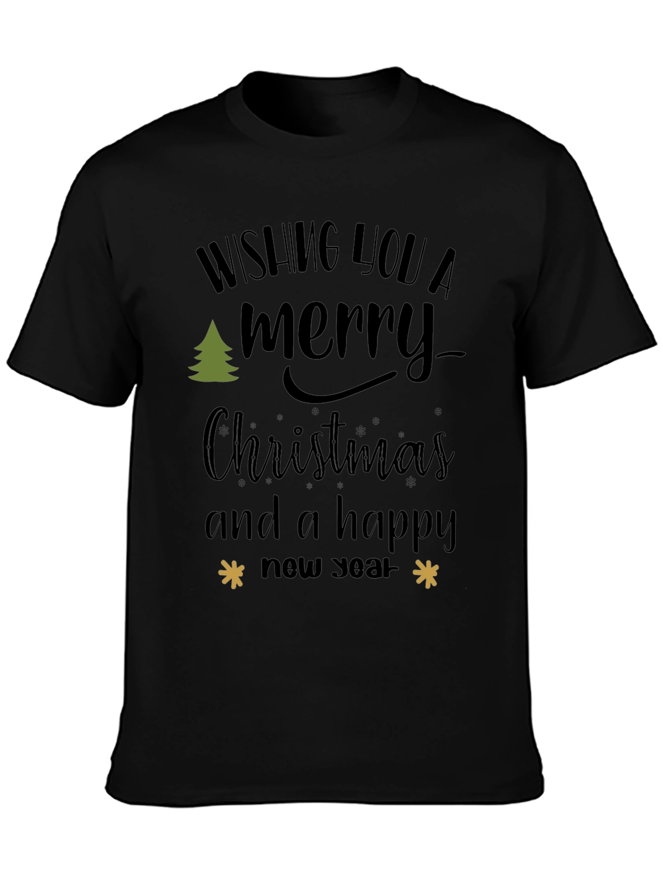 Merry Christmas and Happy New Year Black T-Shirt