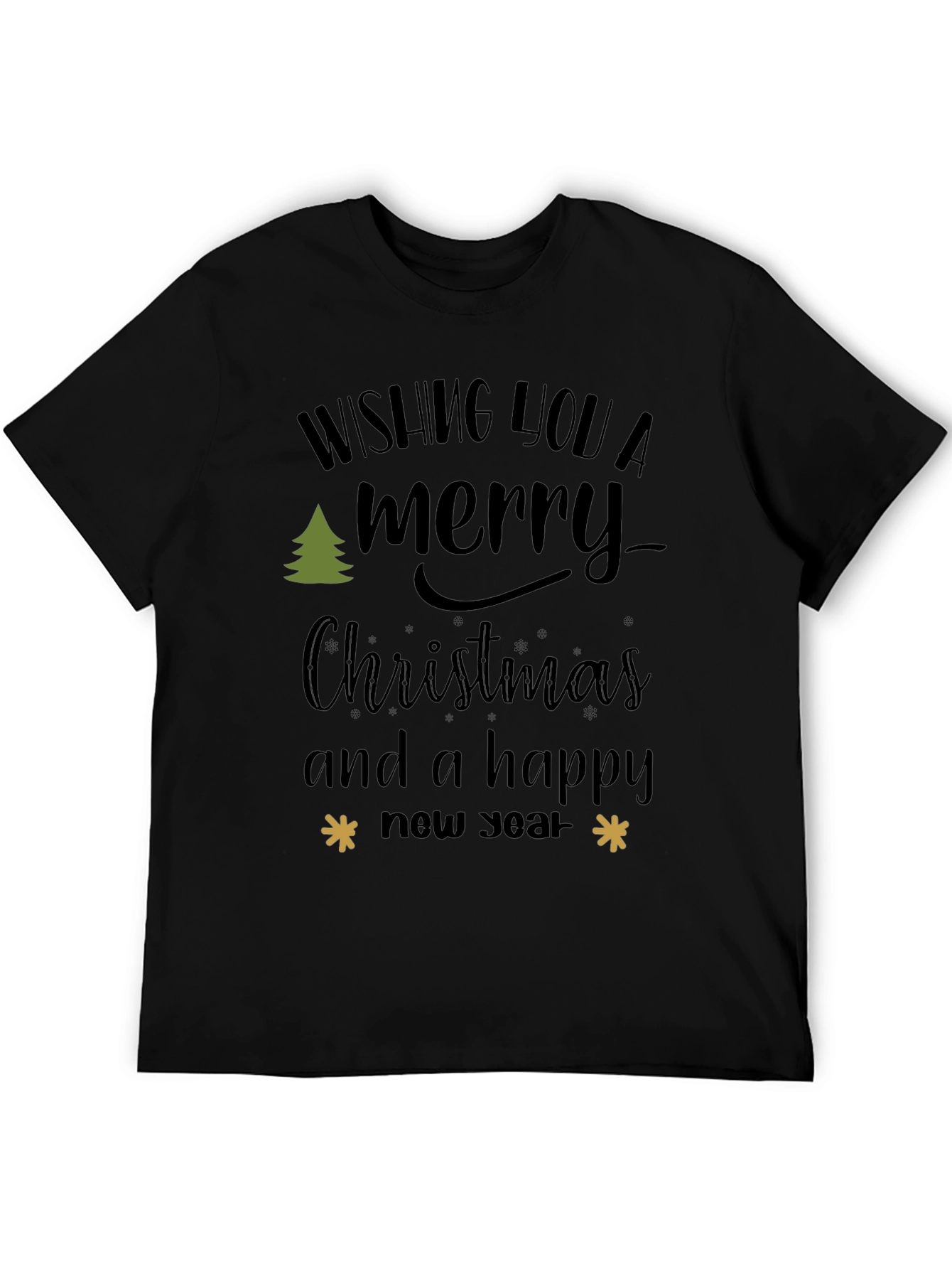 Merry Christmas and Happy New Year Black T-Shirt