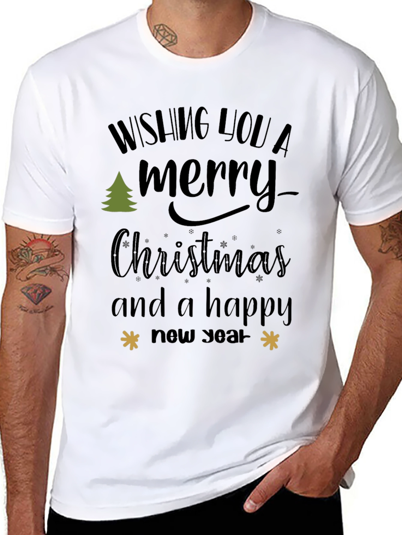 Merry Christmas and Happy New Year Black T-Shirt