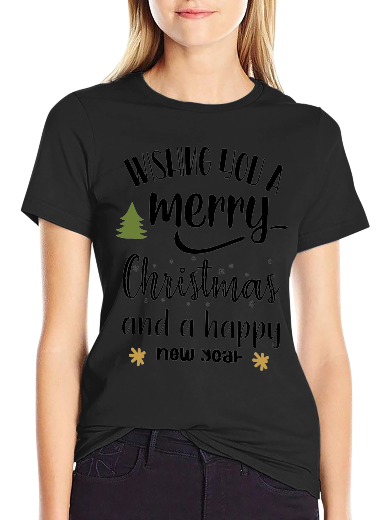 Merry Christmas and Happy New Year Black T-Shirt