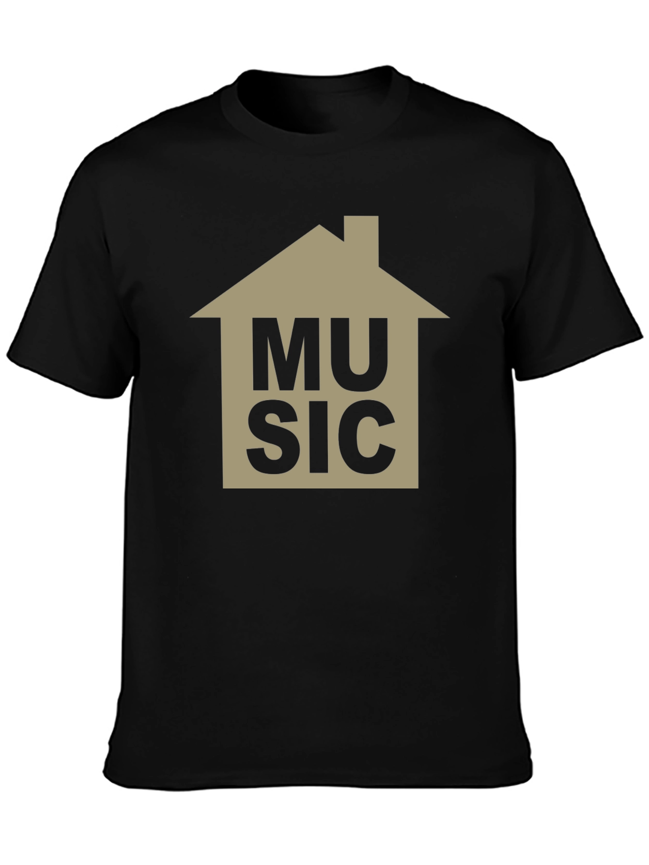 House Music Graphic Tee - Black Cotton T-Shirt