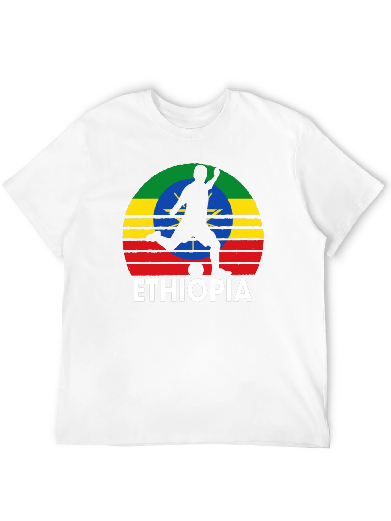 Ethiopia Soccer T-Shirt - Mens Black Graphic Tee