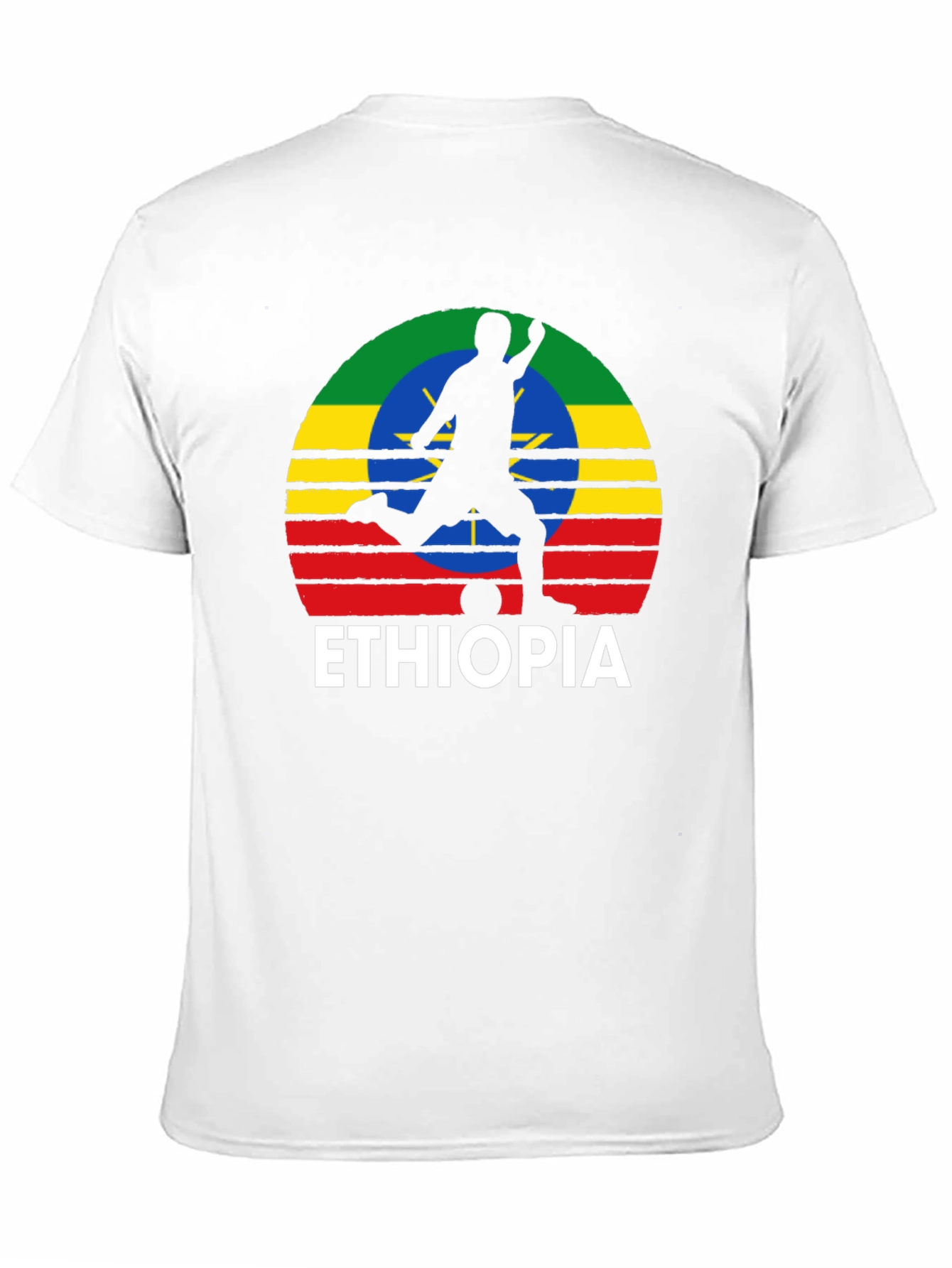 Ethiopia Soccer T-Shirt - Mens Black Graphic Tee