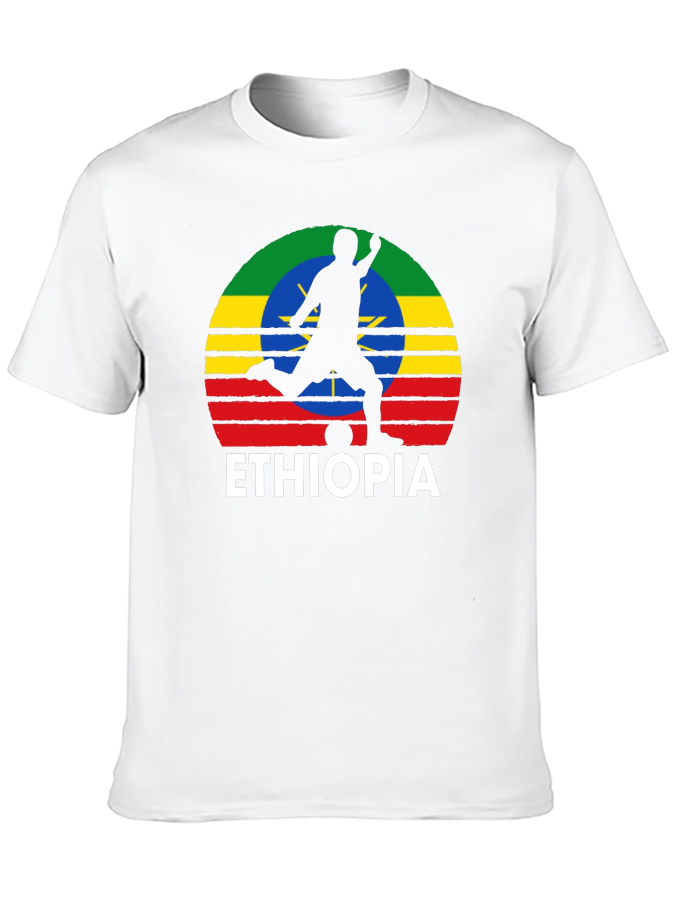 Ethiopia Soccer T-Shirt - Mens Black Graphic Tee