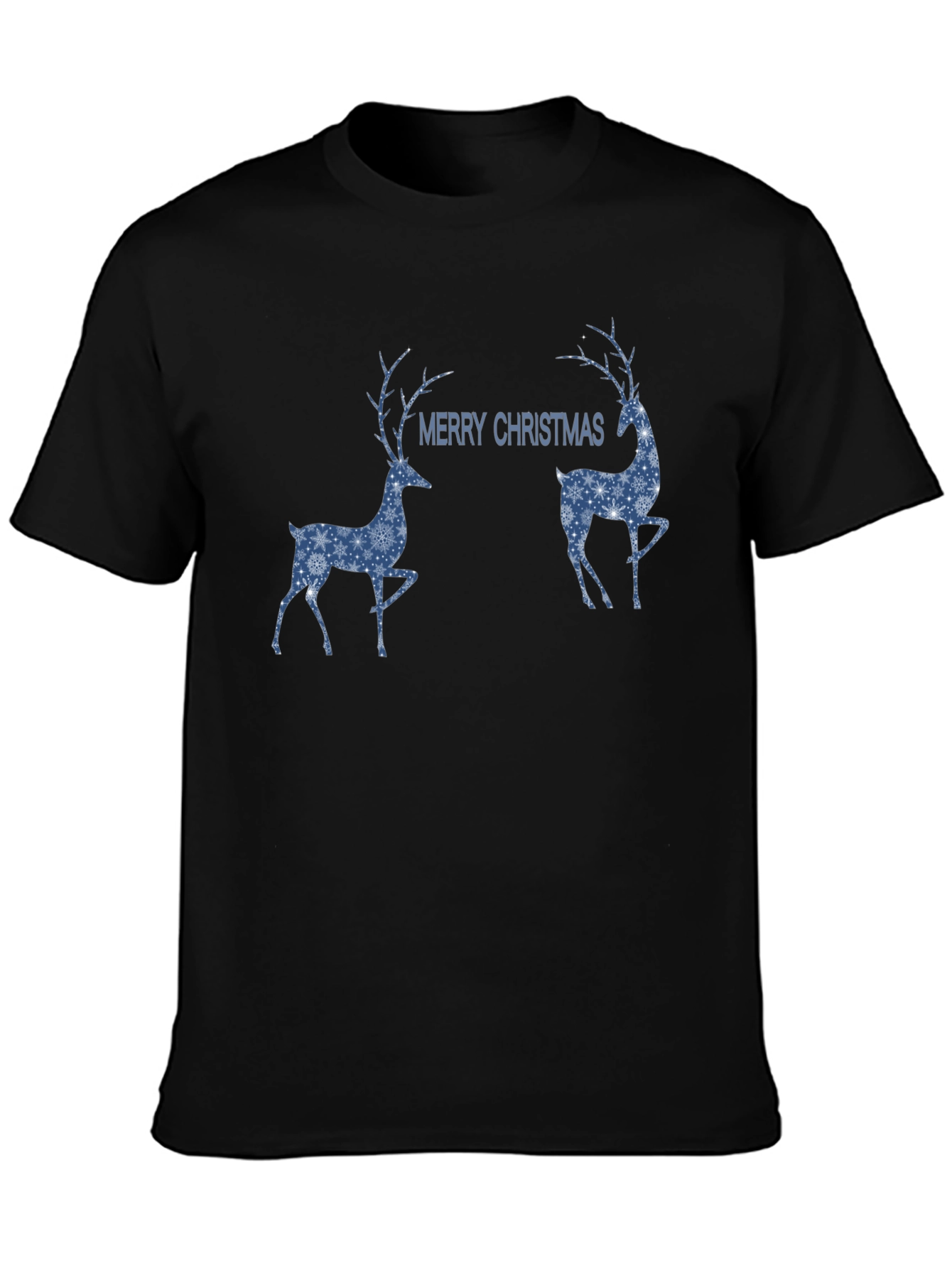 Merry Christmas Deer Graphic Tee - Holiday Festive Shirt