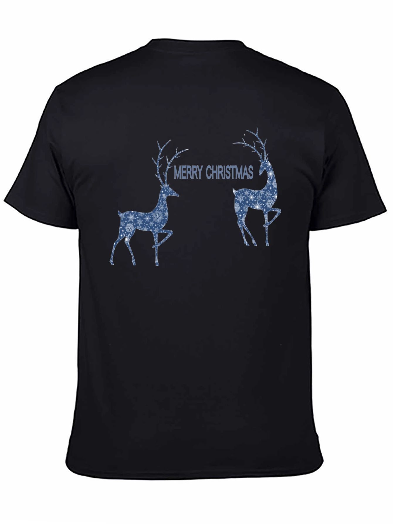 Merry Christmas Deer Graphic Tee - Holiday Festive Shirt