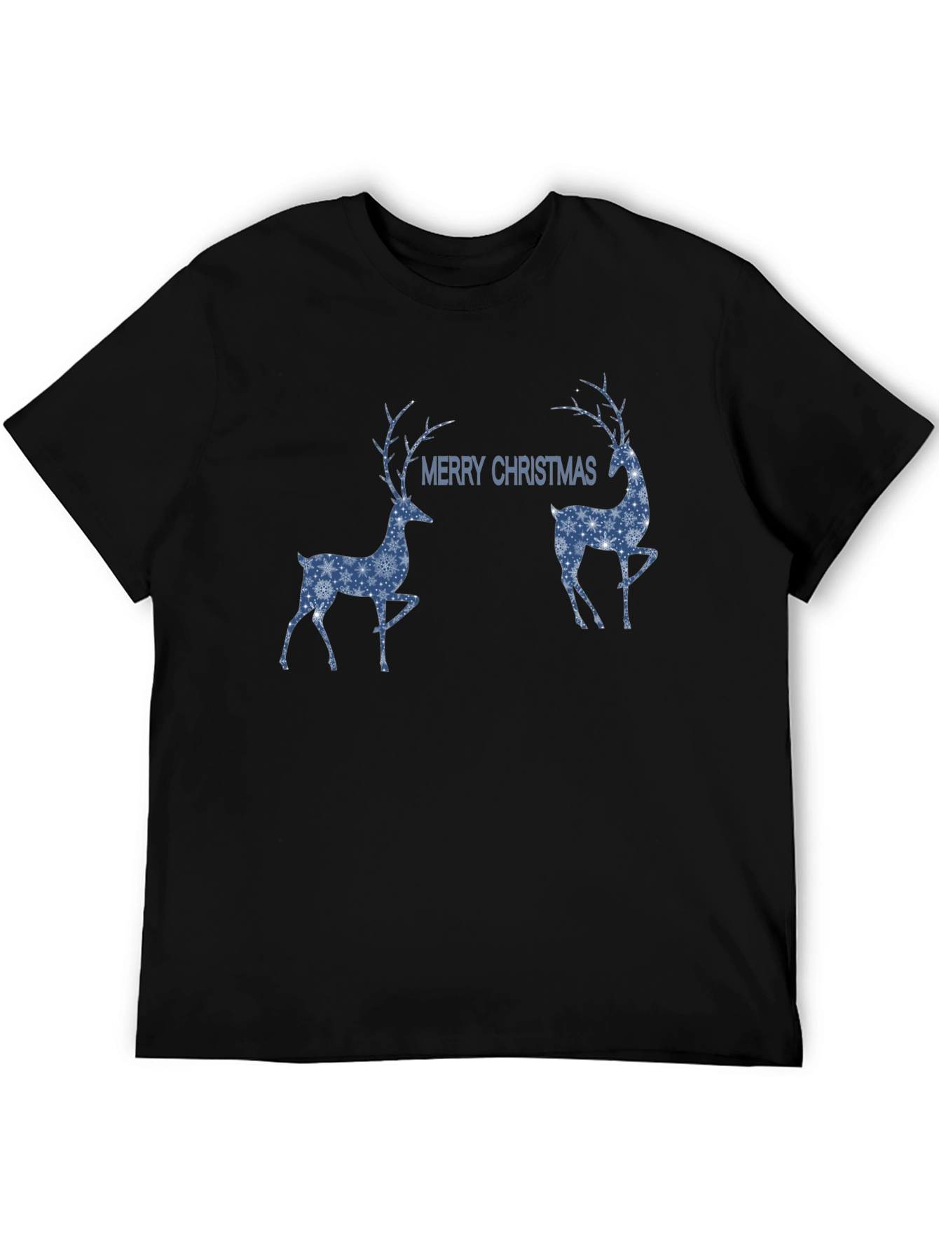 Merry Christmas Deer Graphic Tee - Holiday Festive Shirt