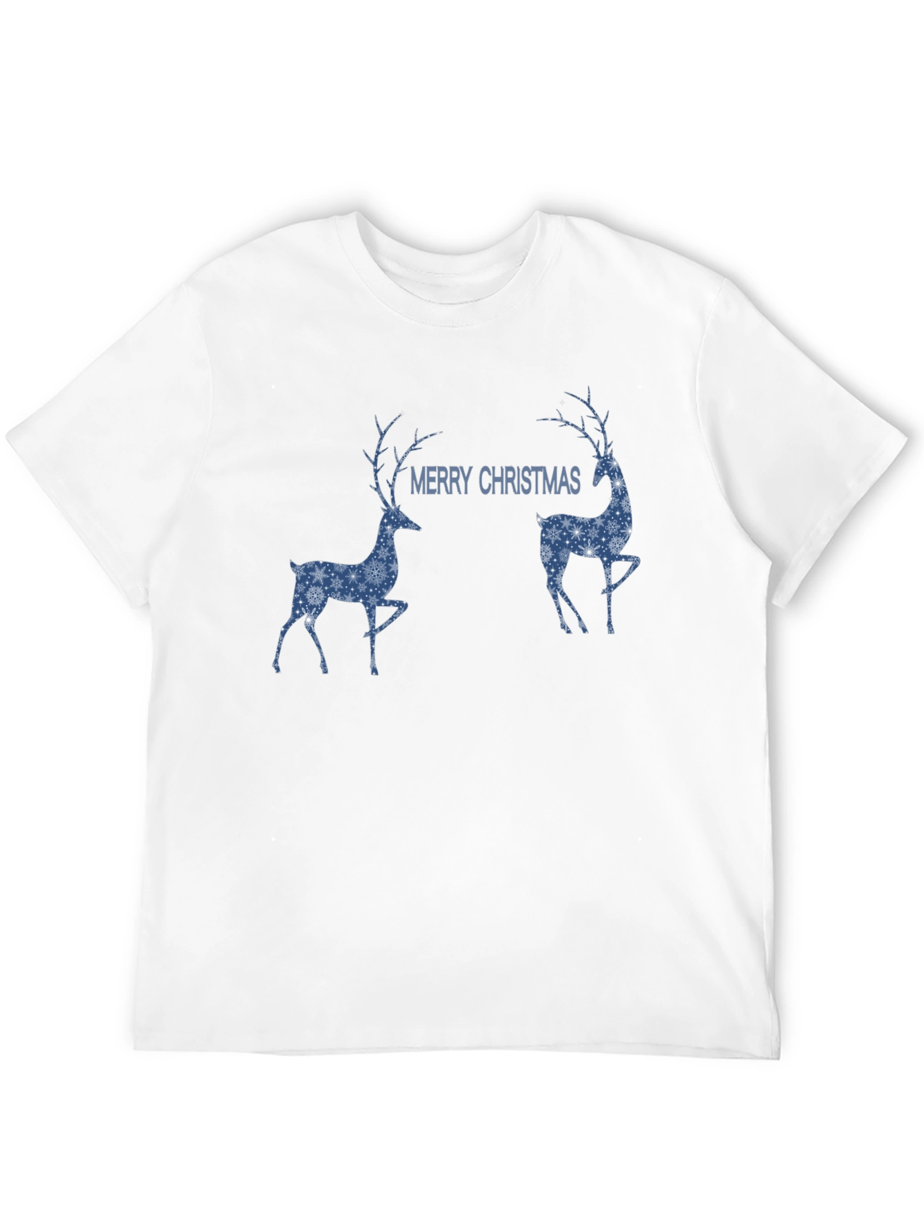 Merry Christmas Deer Graphic Tee - Holiday Festive Shirt