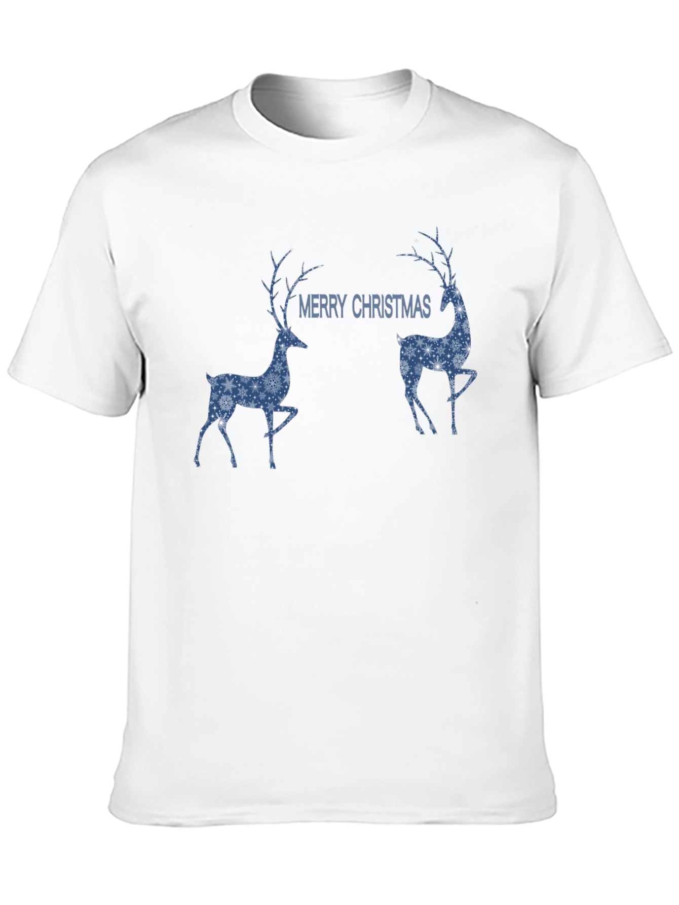 Merry Christmas Deer Graphic Tee - Holiday Festive Shirt