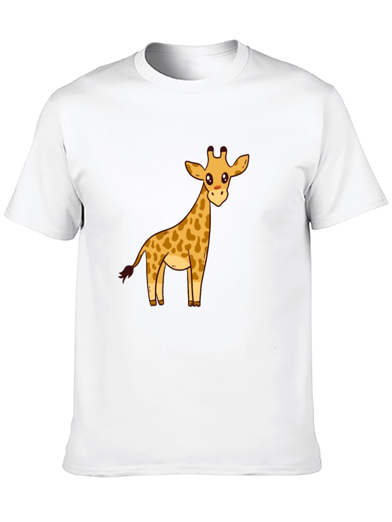 Cute Giraffe Graphic Print Black T-Shirt
