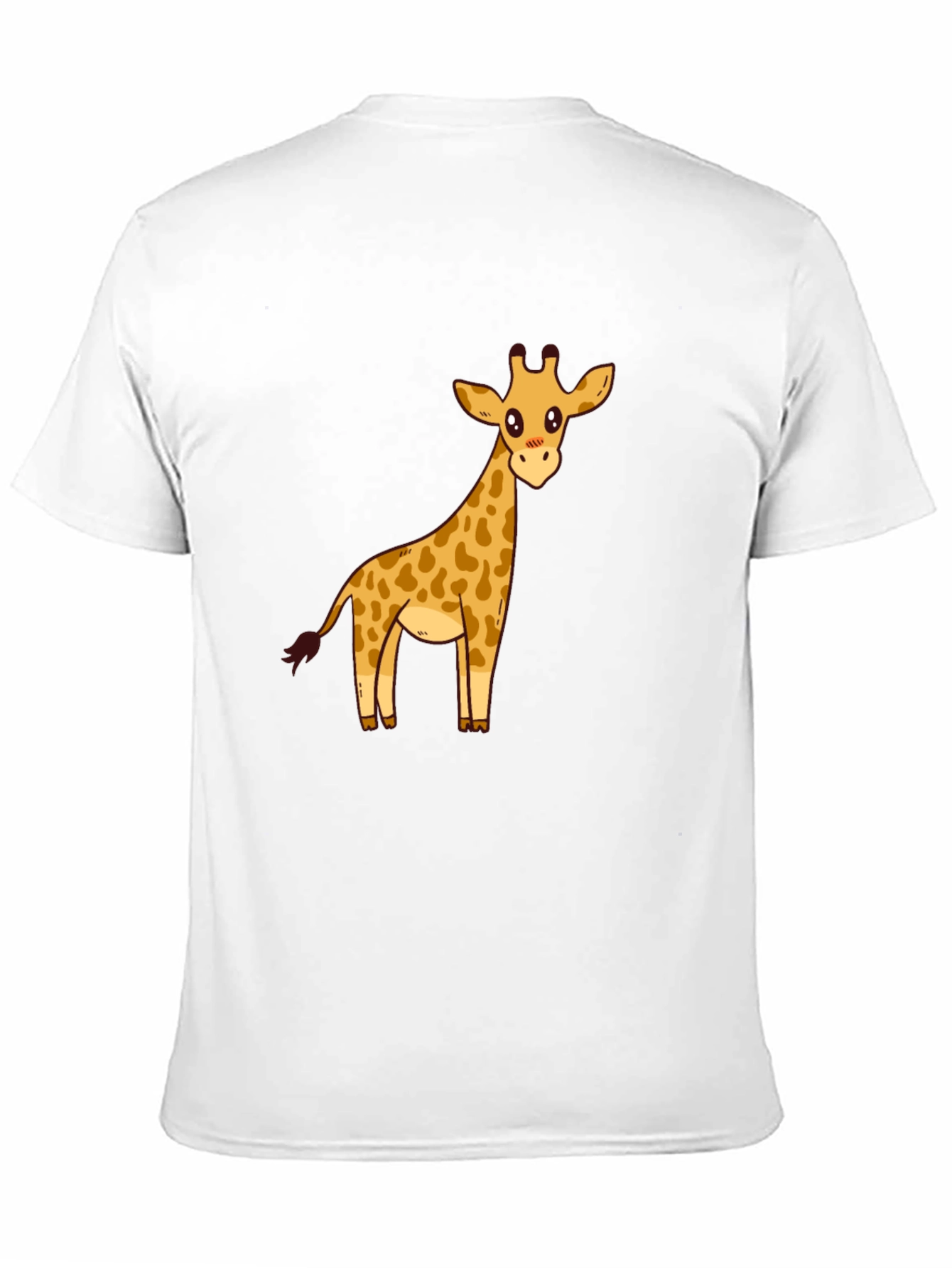 Cute Giraffe Graphic Print Black T-Shirt