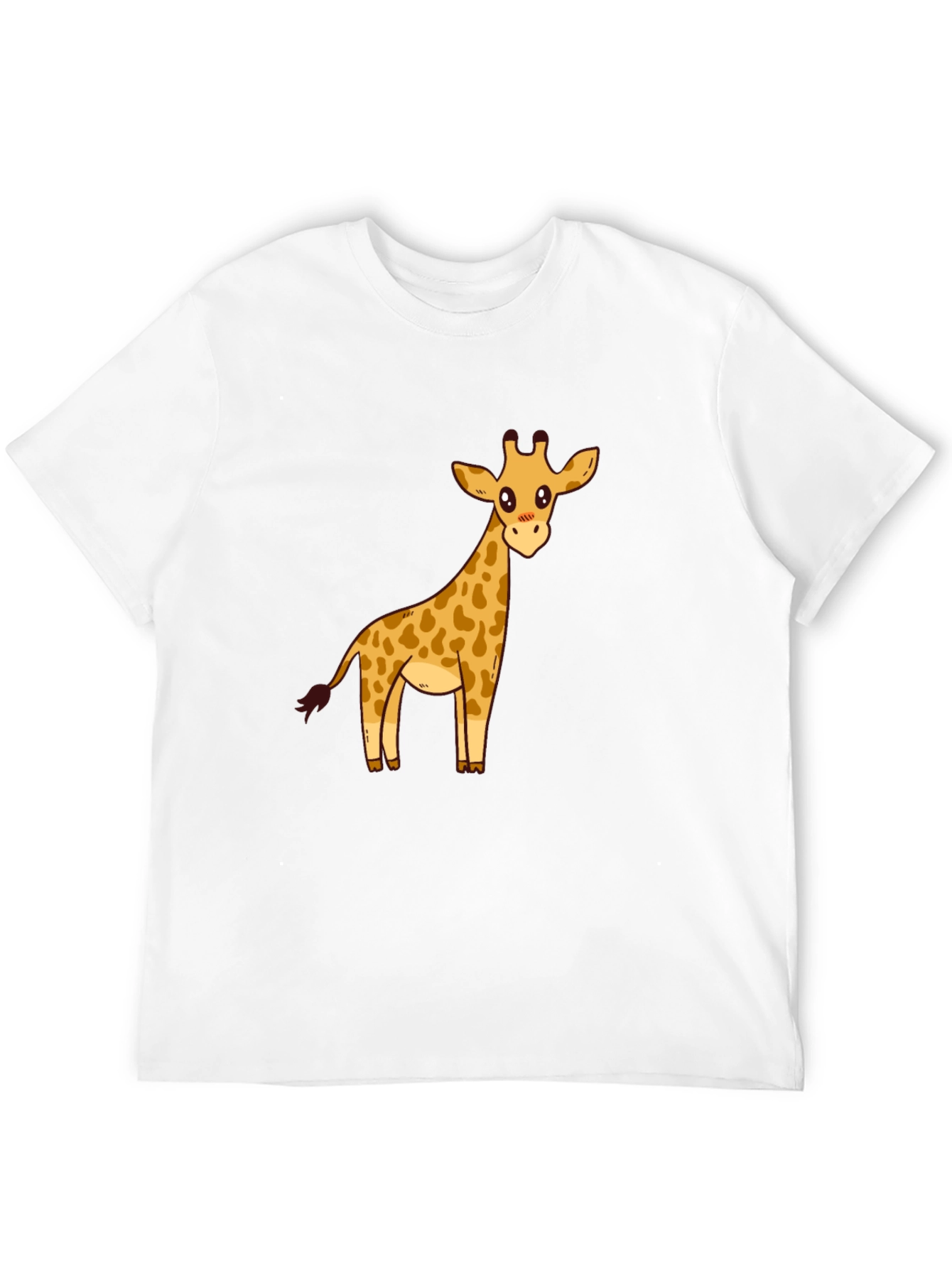 Cute Giraffe Graphic Print Black T-Shirt