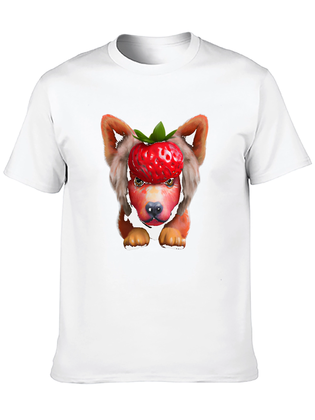 Strawberry Dog T-Shirt - Unique Animal Graphic Tee
