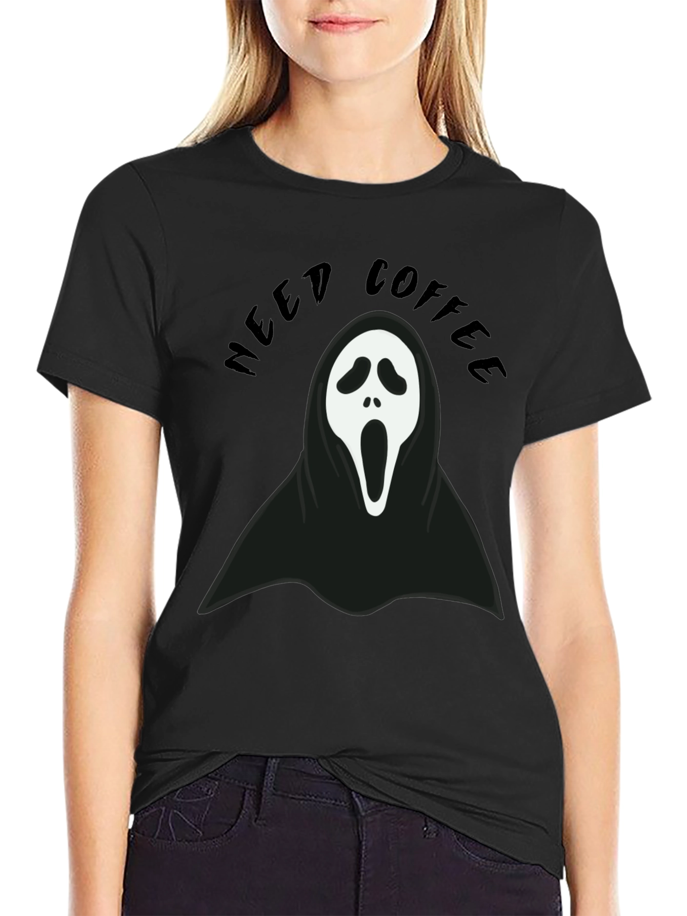Need Coffee Ghost Face T-Shirt