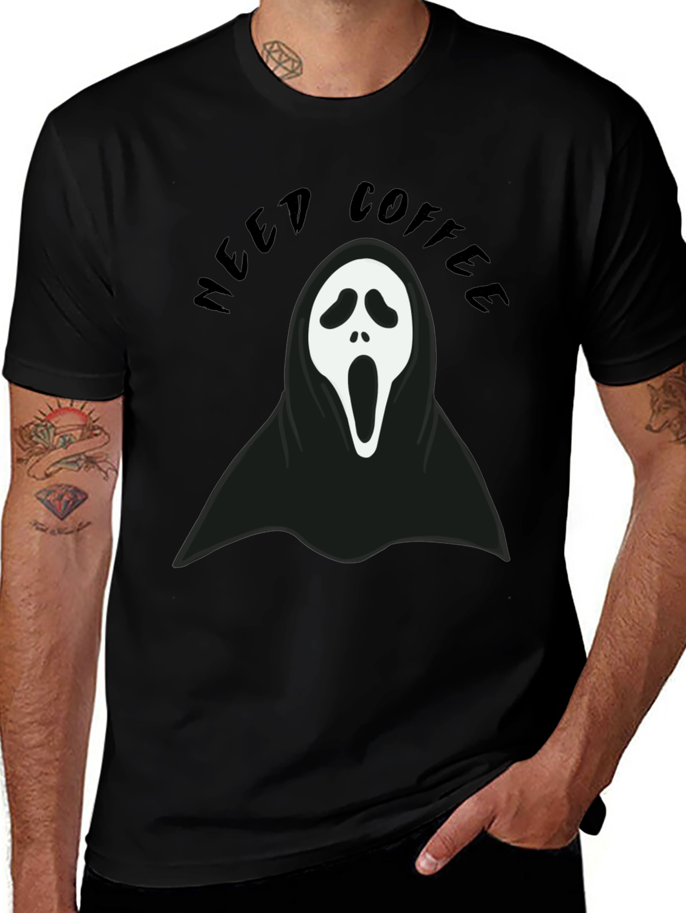 Need Coffee Ghost Face T-Shirt