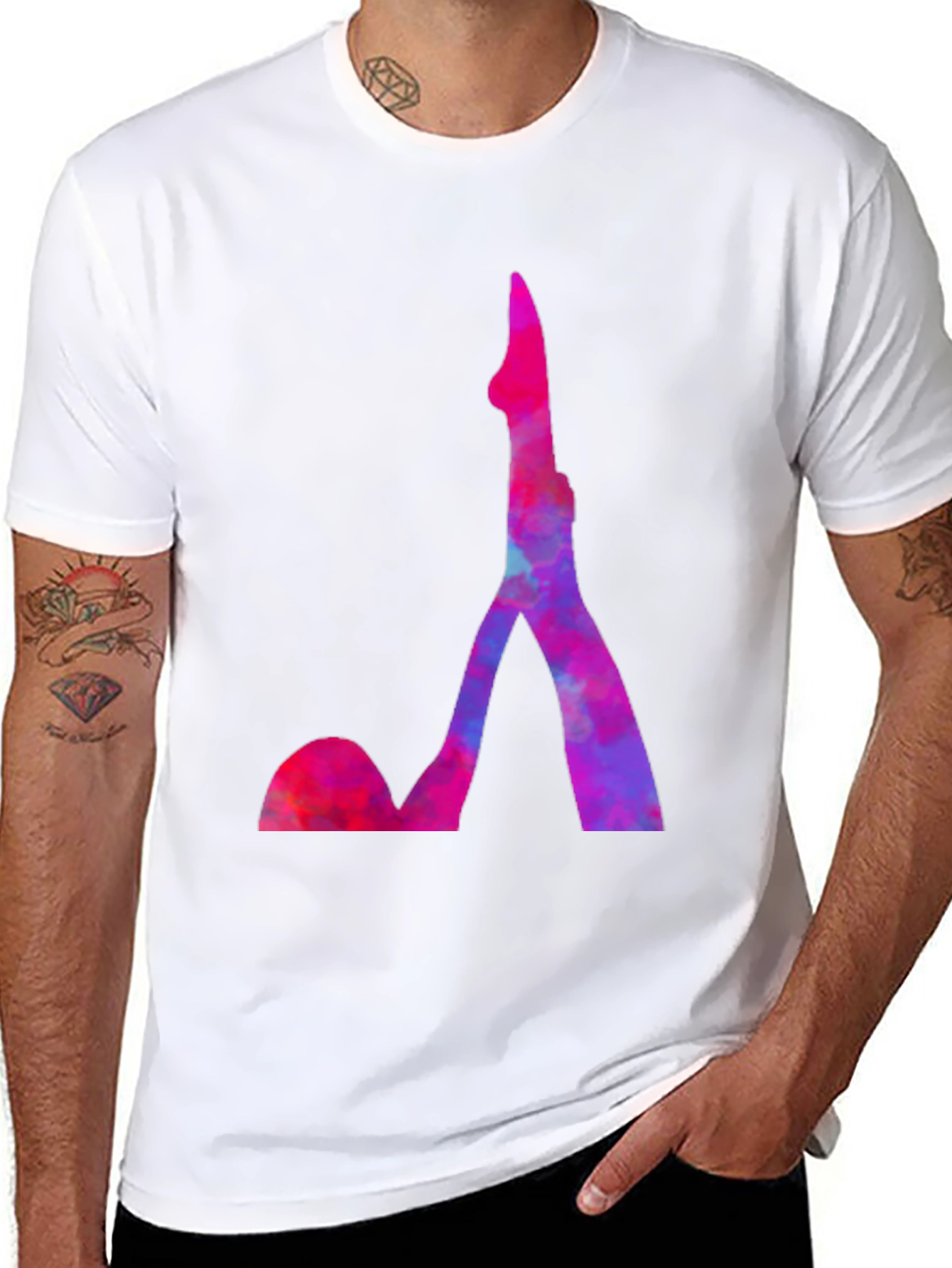 Abstract Eiffel Tower Graphic Tee - Mens Black T-Shirt