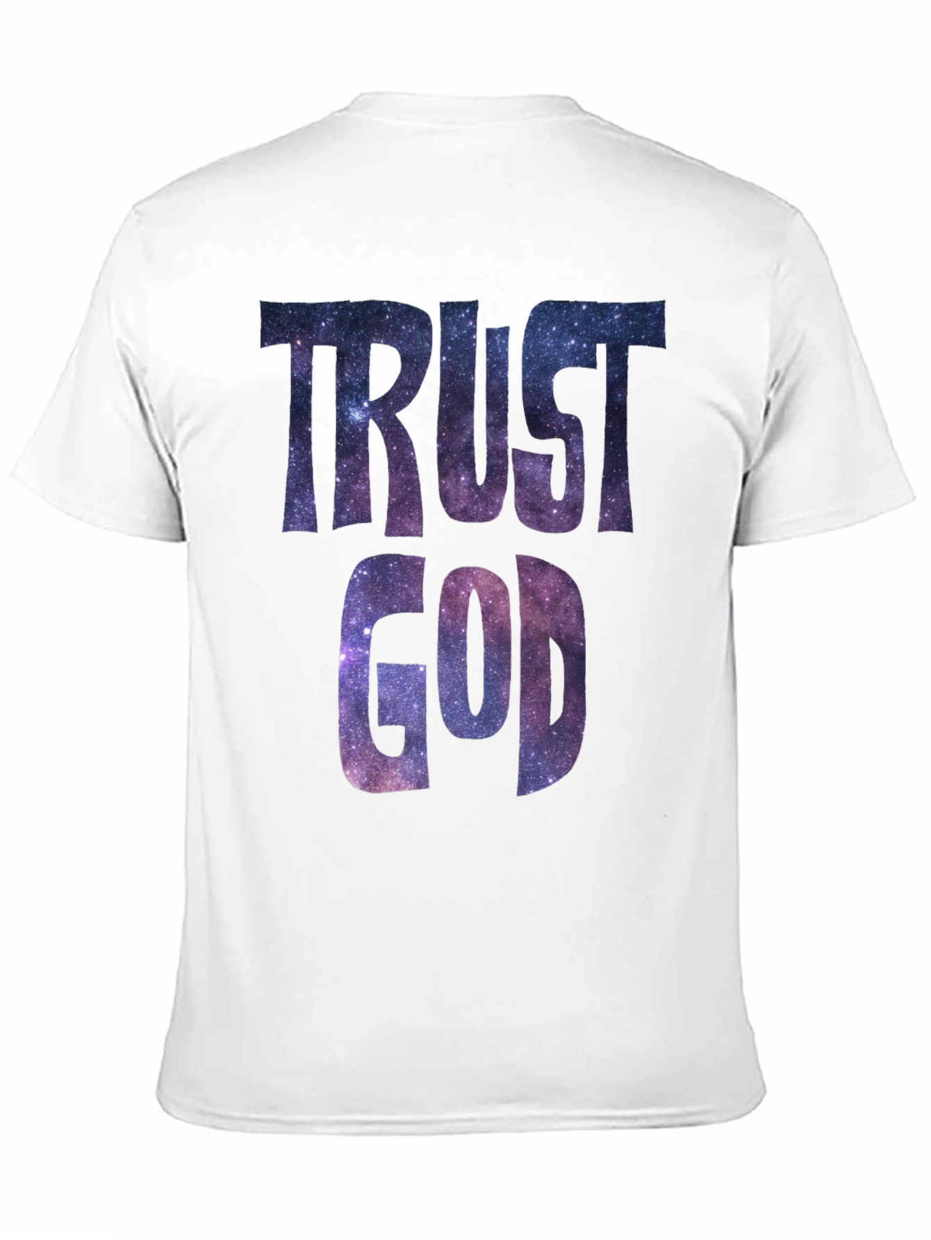 Trust God Galaxy Print Black T-Shirt