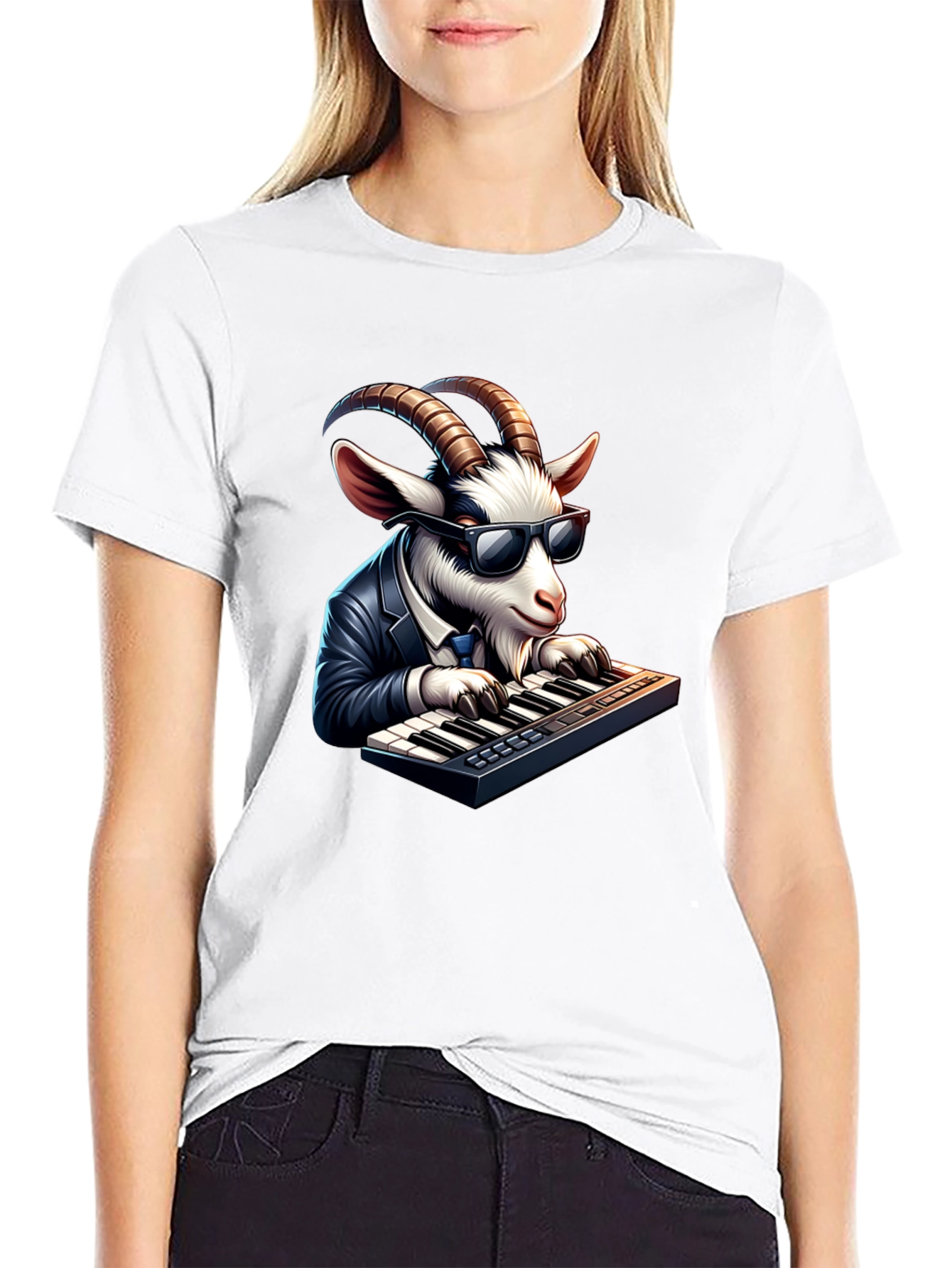 Goat Pianist Graphic Tee - Cool & Unique Design