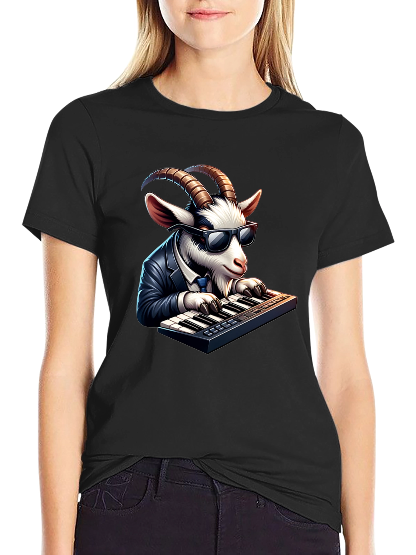 Goat Pianist Graphic Tee - Cool & Unique Design
