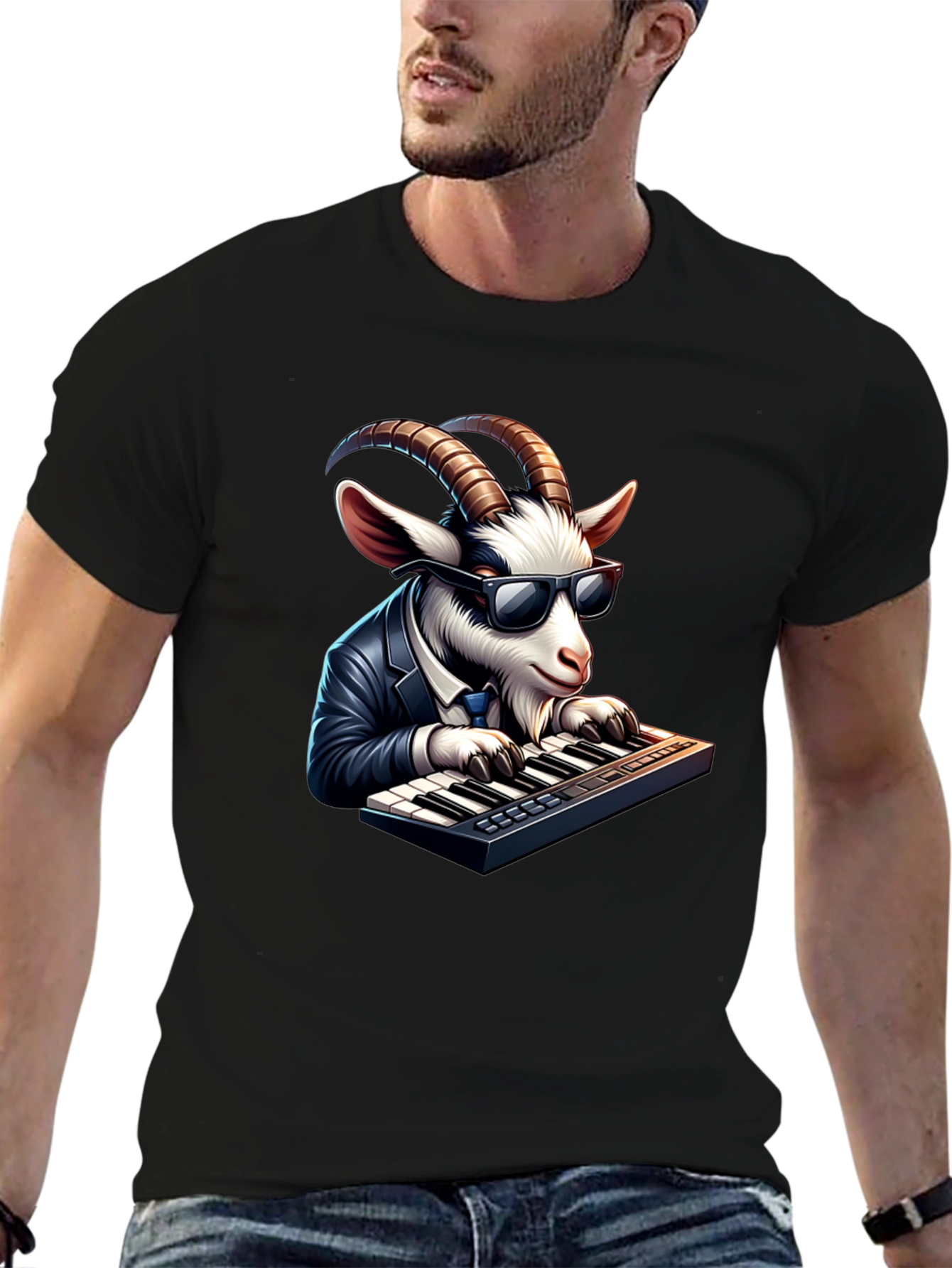 Goat Pianist Graphic Tee - Cool & Unique Design