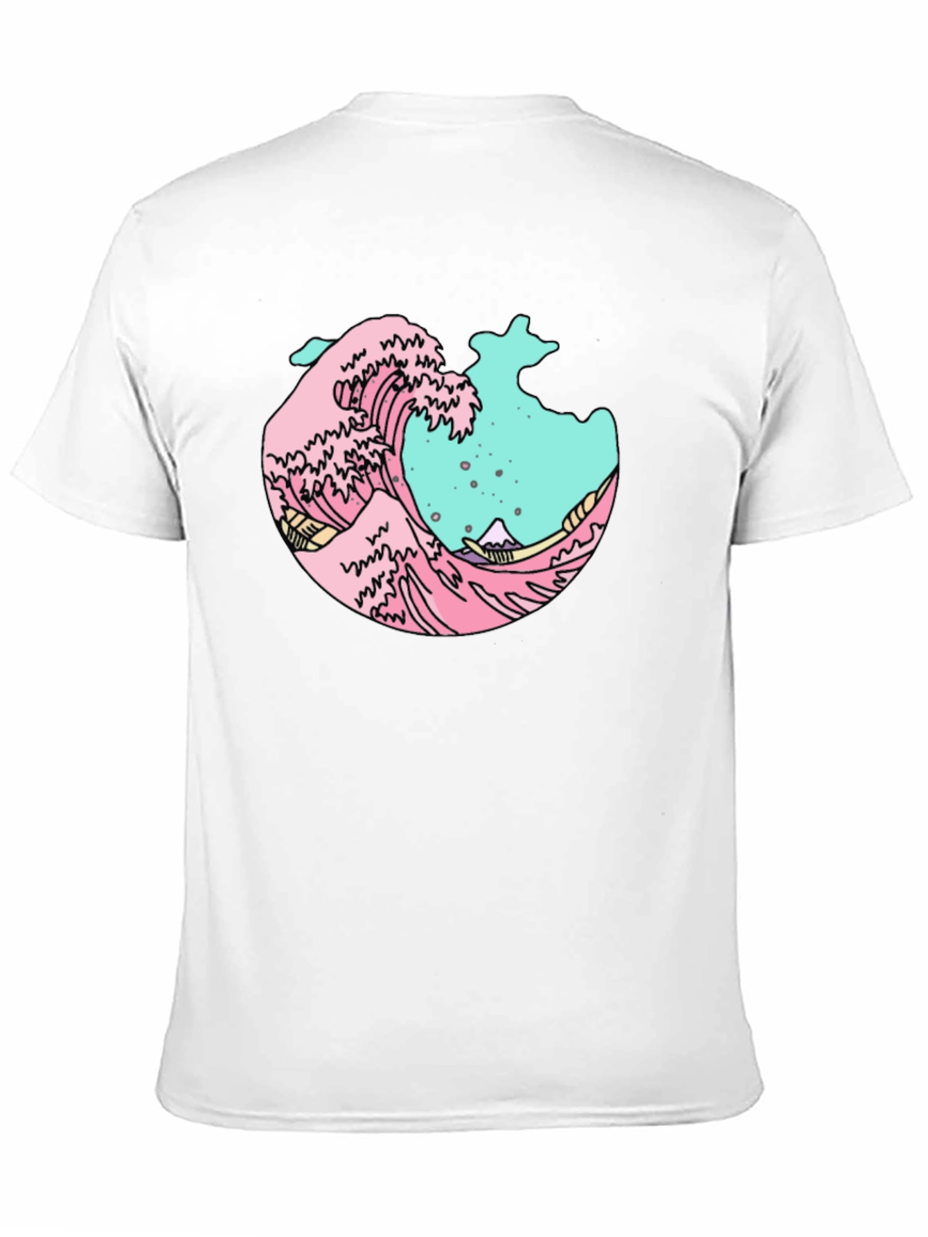 Retro Wave Graphic Tee - Black Cotton Blend
