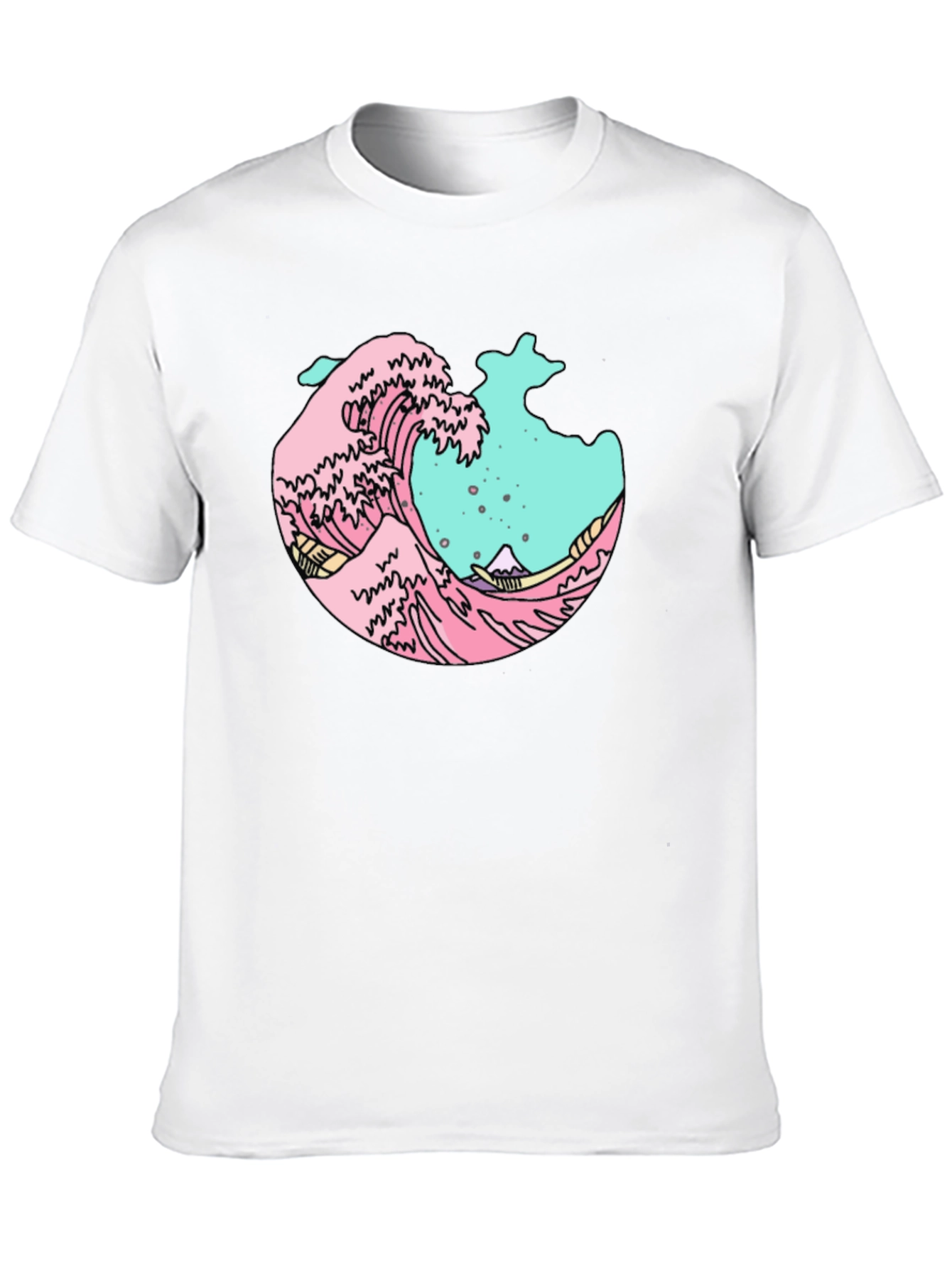 Retro Wave Graphic Tee - Black Cotton Blend