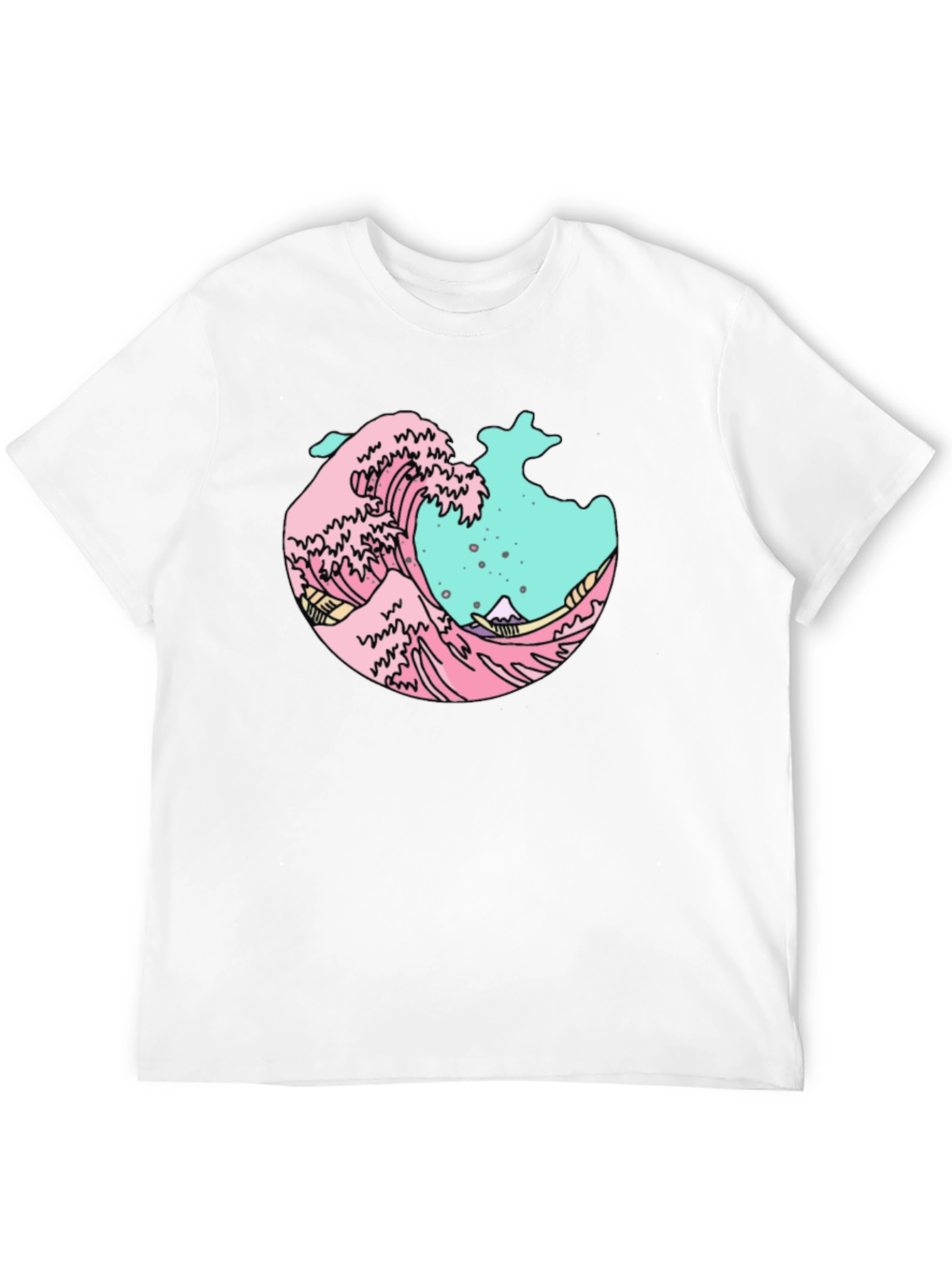 Retro Wave Graphic Tee - Black Cotton Blend